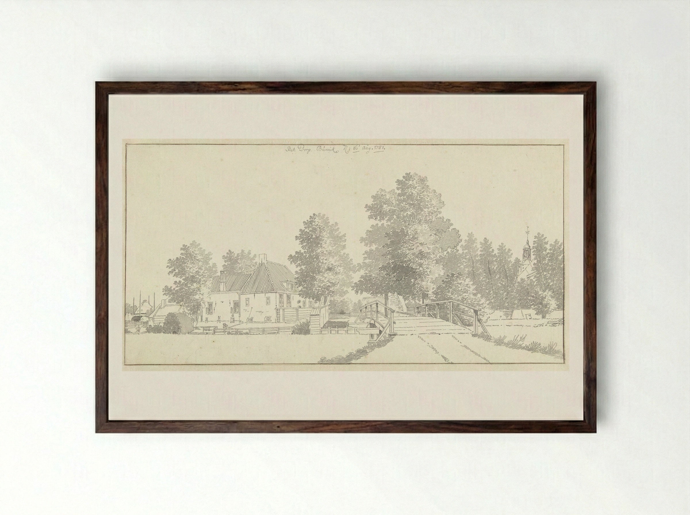 Gezicht te Bunnik - Jan de Beijer - Framed Print Dark Wood