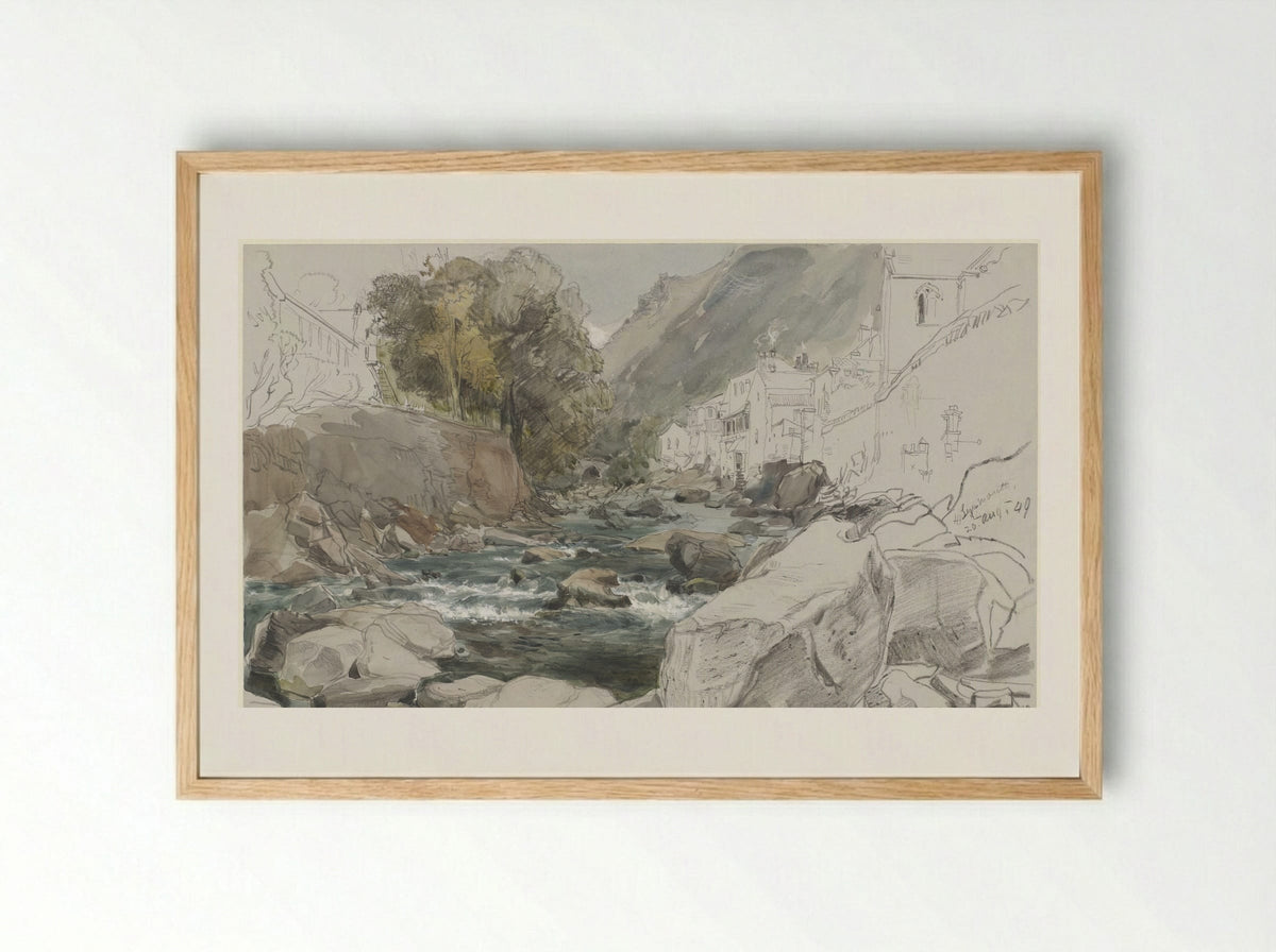 Gezicht te Lynmouth, Devon - James Holland - Framed Print Wood