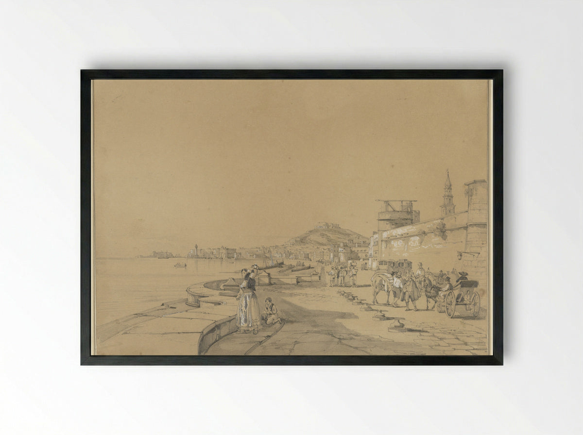 Gezicht te Napels - Antoine Eugène Ernest Buttura - Framed Print Black