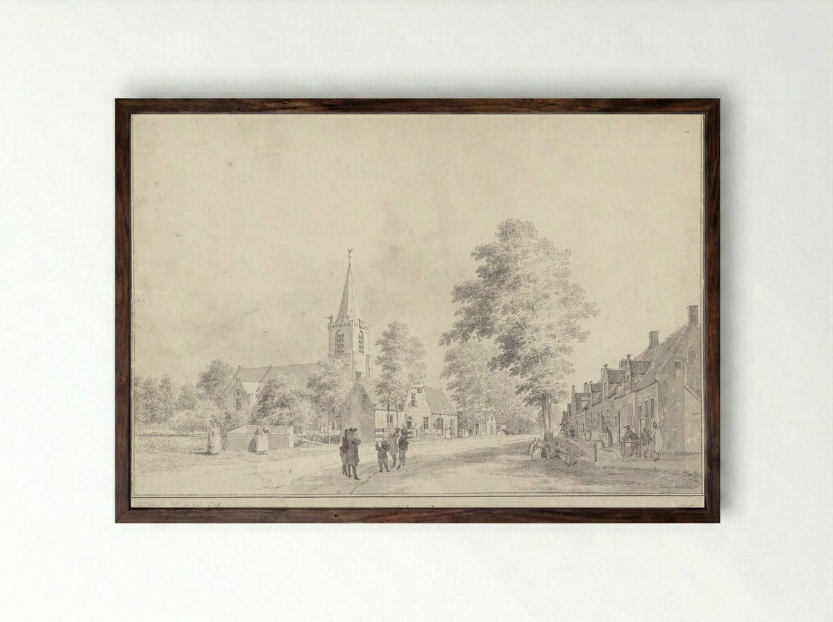 Gezicht te Oudelande - Cornelis Pronk - Framed Print Dark Wood