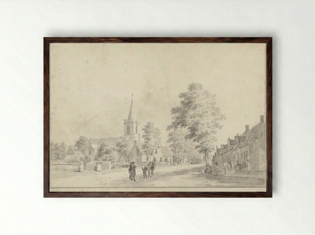 Gezicht te Oudelande - Cornelis Pronk - Framed Print Dark Wood