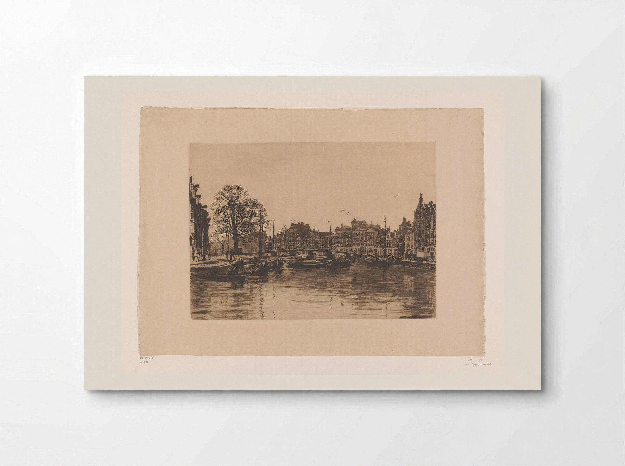 Gezicht vanaf de Waalseilandsgracht op de Bantammerbrug in Amsterdam - Willem Witsen - Poster
