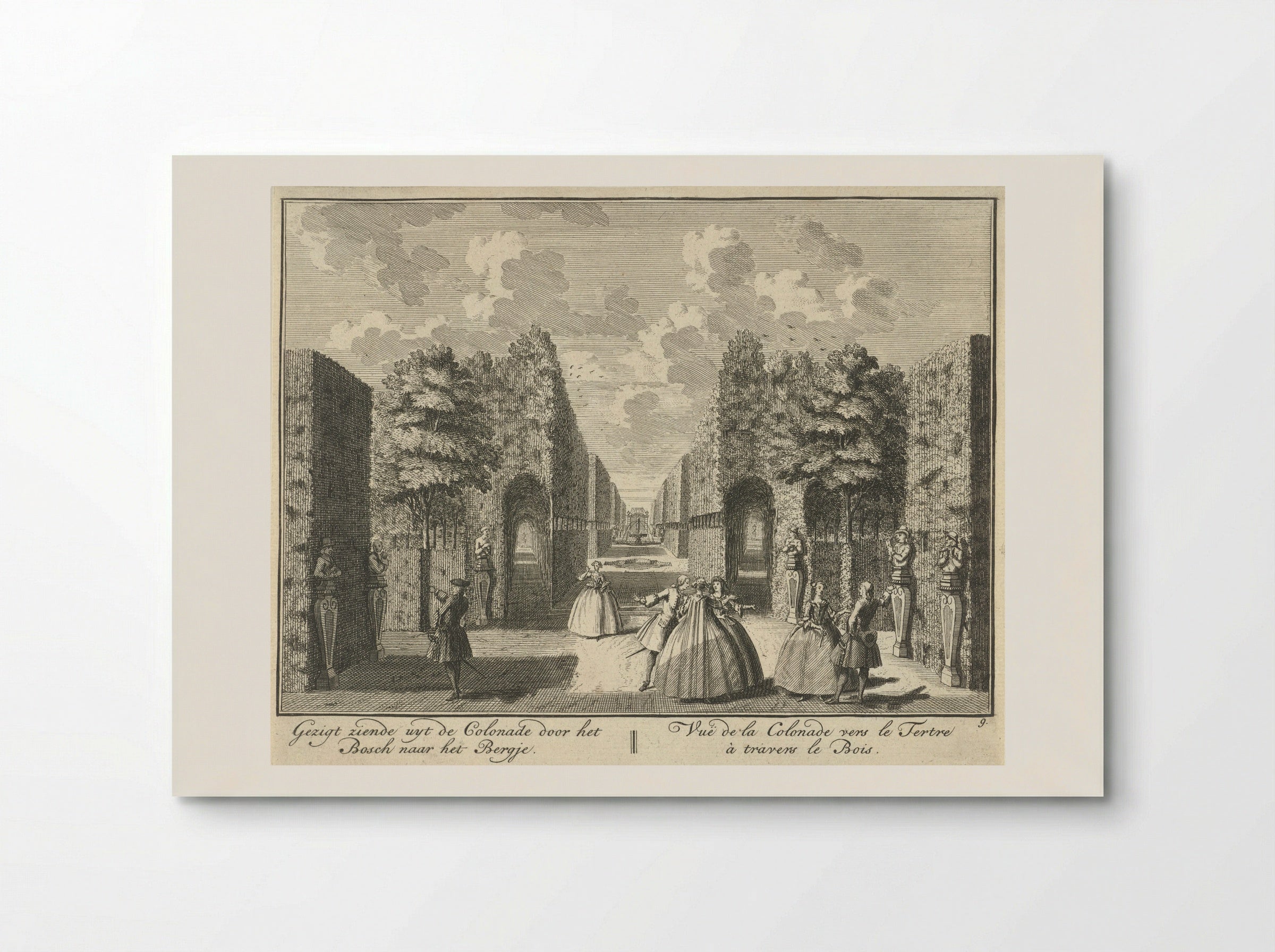 Gezicht vanuit de colonnade op de tuin van Huis ter Meer te Maarssen - Hendrik de Leth - Poster