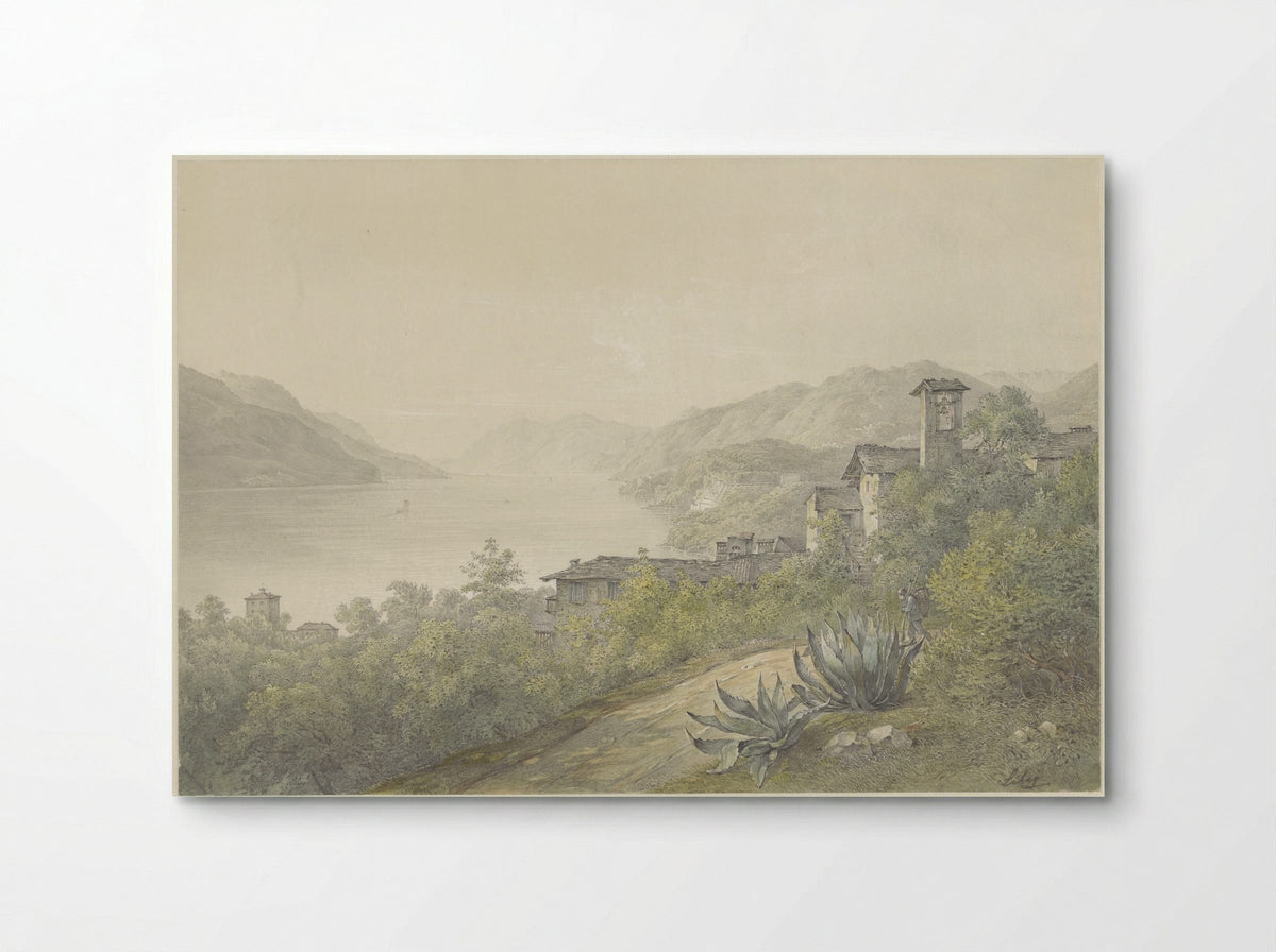 Gezicht vanuit het park van Bellagio, aan het Comomeer - Karoly Lajos Libay - Poster