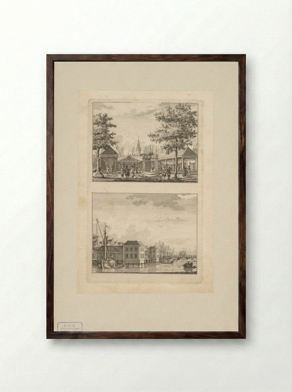 Gezichten op de Korenbeurs te Amsterdam - Willem Writs - Framed Print Dark Wood