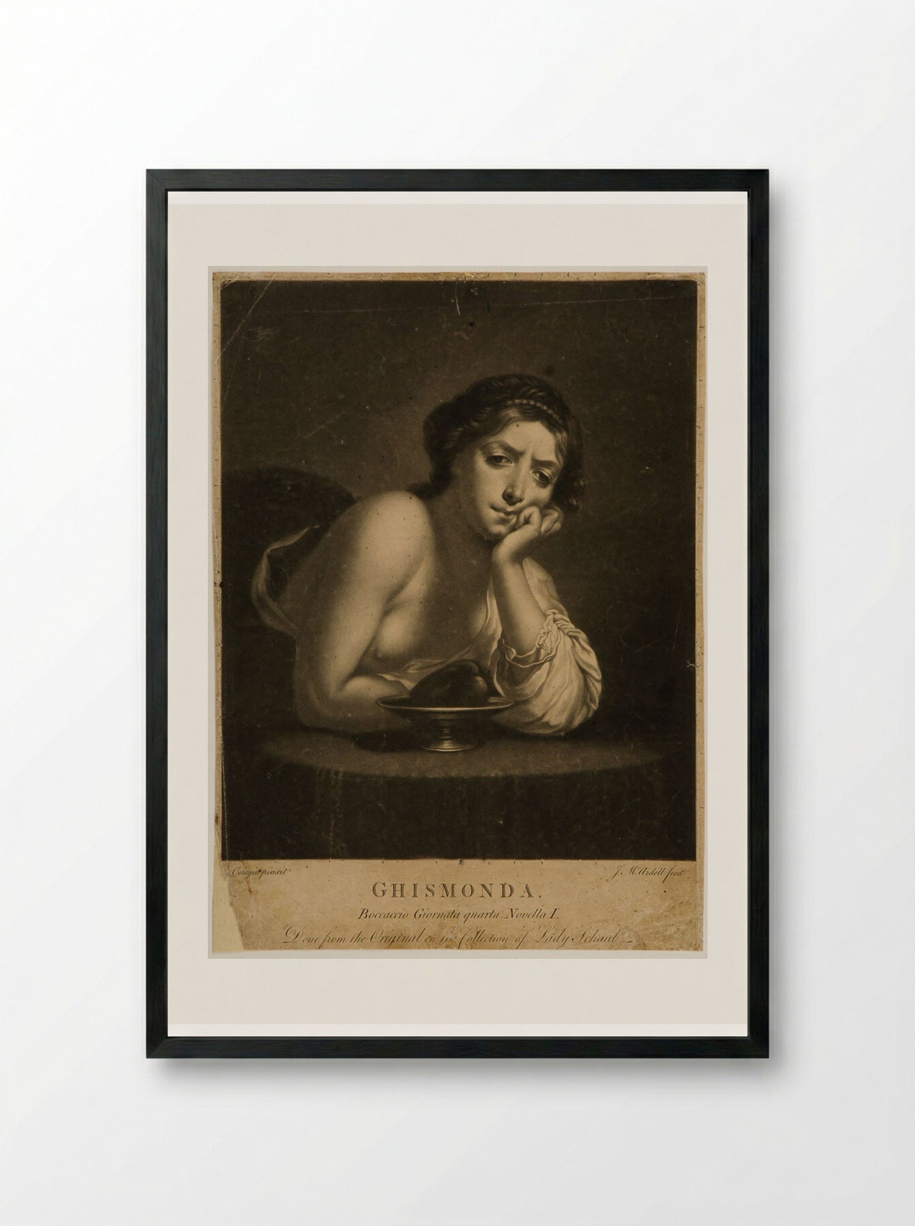 Ghismonda - James McArdell - Framed Print Black
