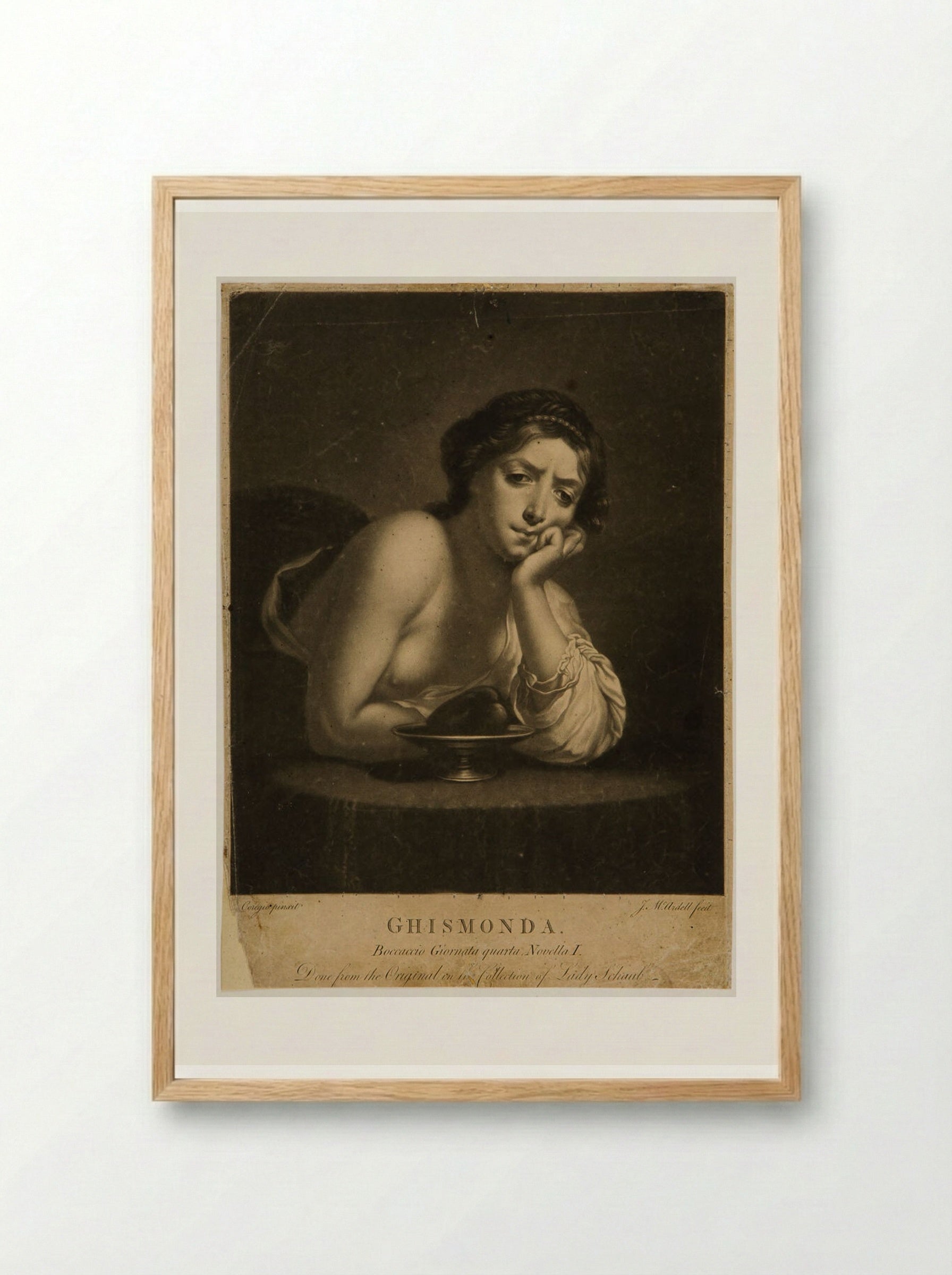 Ghismonda - James McArdell - Framed Print Wood