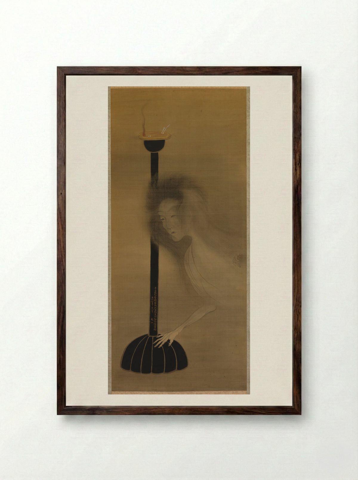 Ghost and Oil Lamp - Tani Bun'ichi - Framed Print Dark Wood