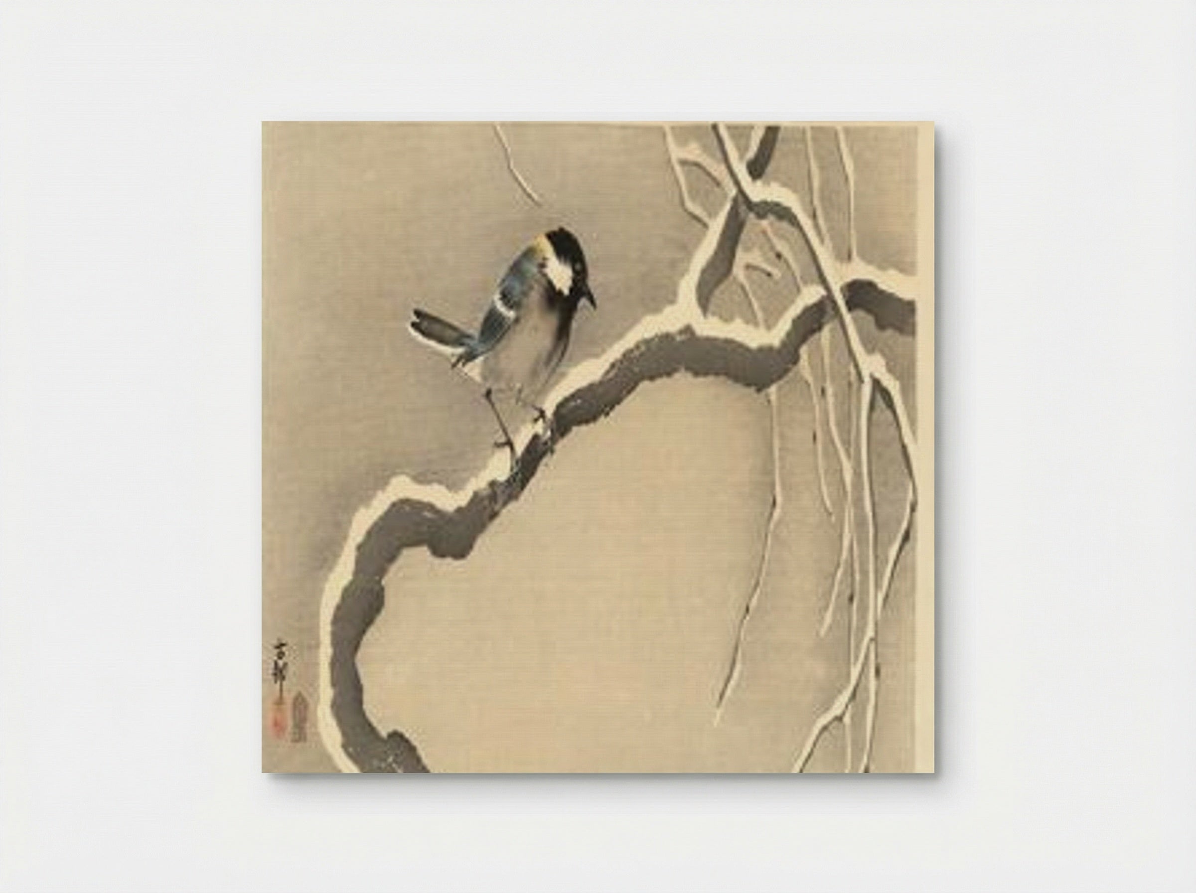 Giant Tit on Snowy Branch - Ohara Koson - Poster