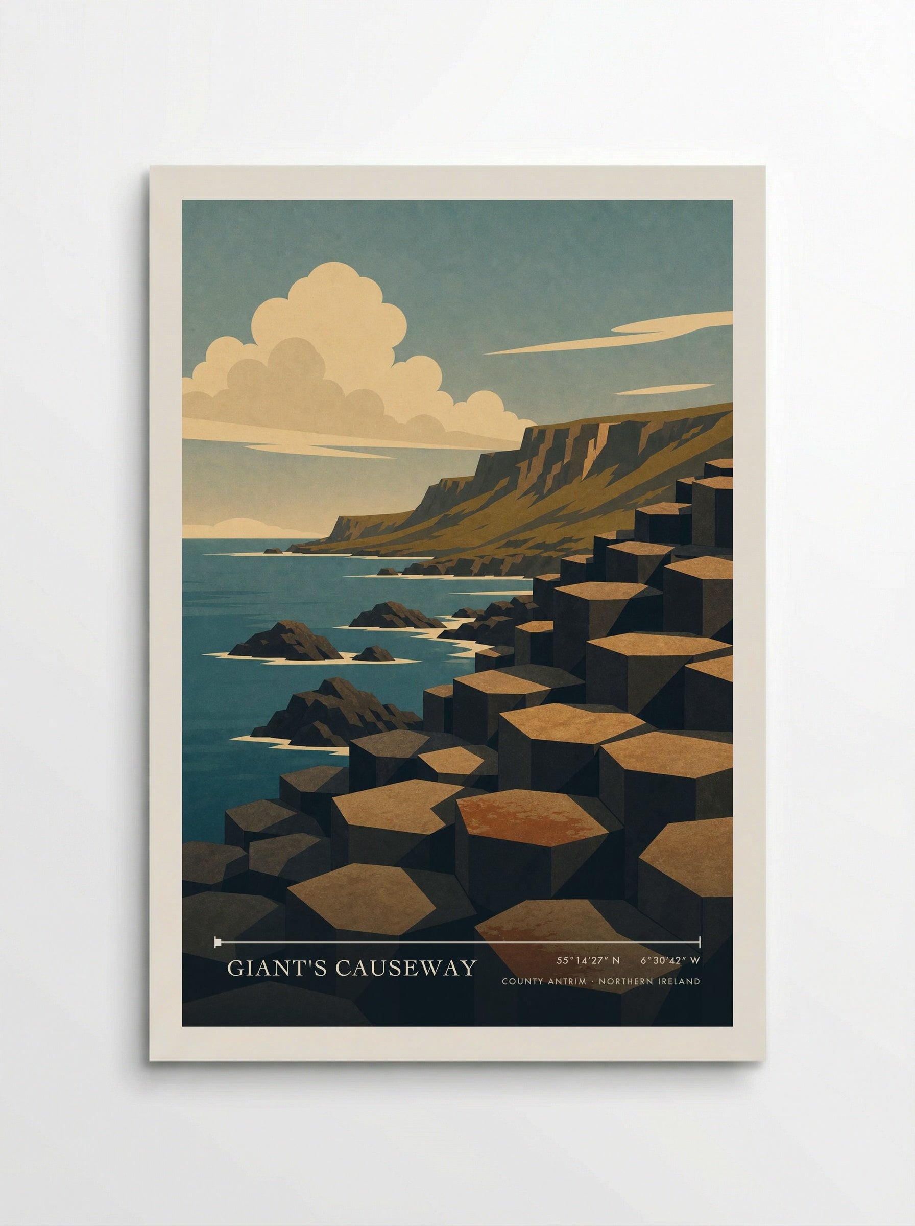 Giant's Causeway Northern Ireland Travel Poster - Poster
