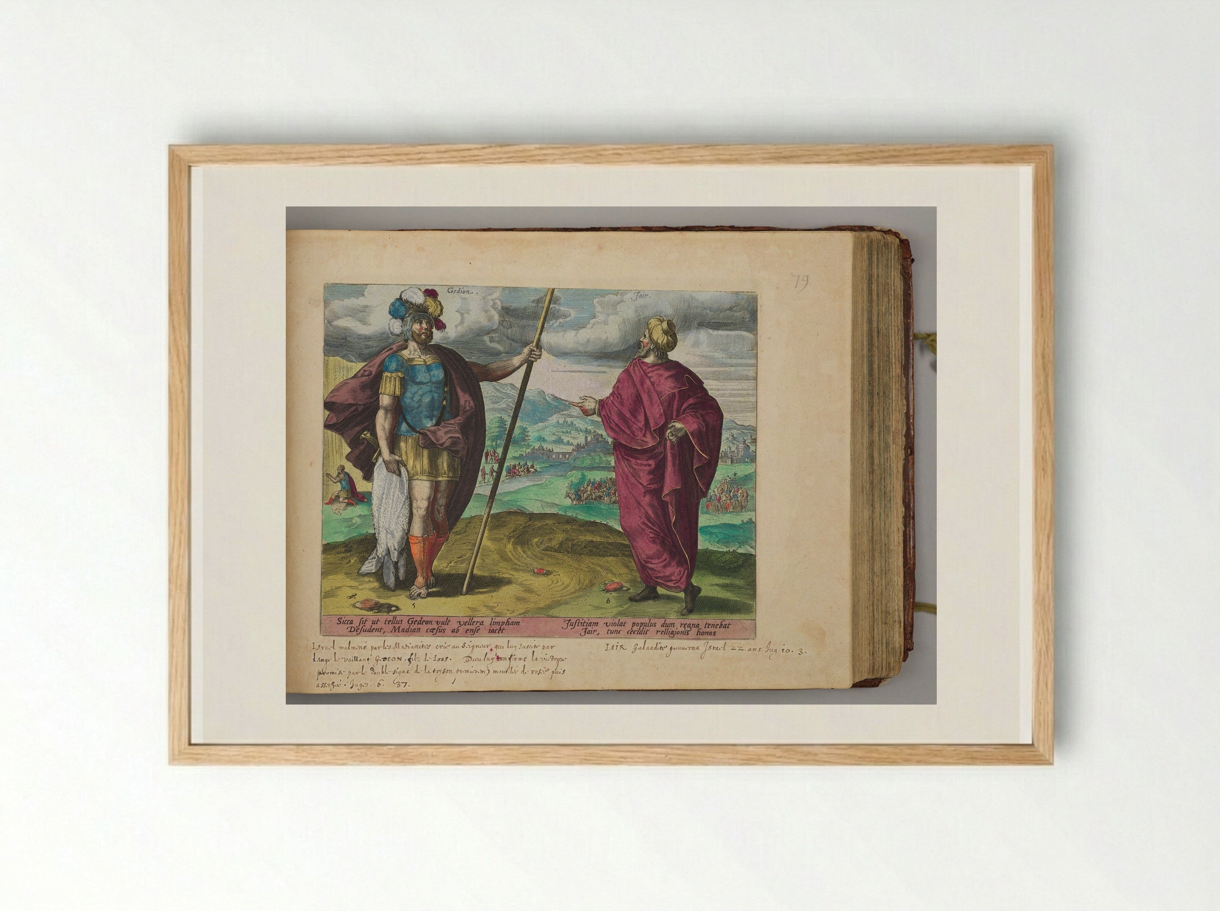 Gideon and Jair - Hans Collaert the Elder - Framed Print Wood