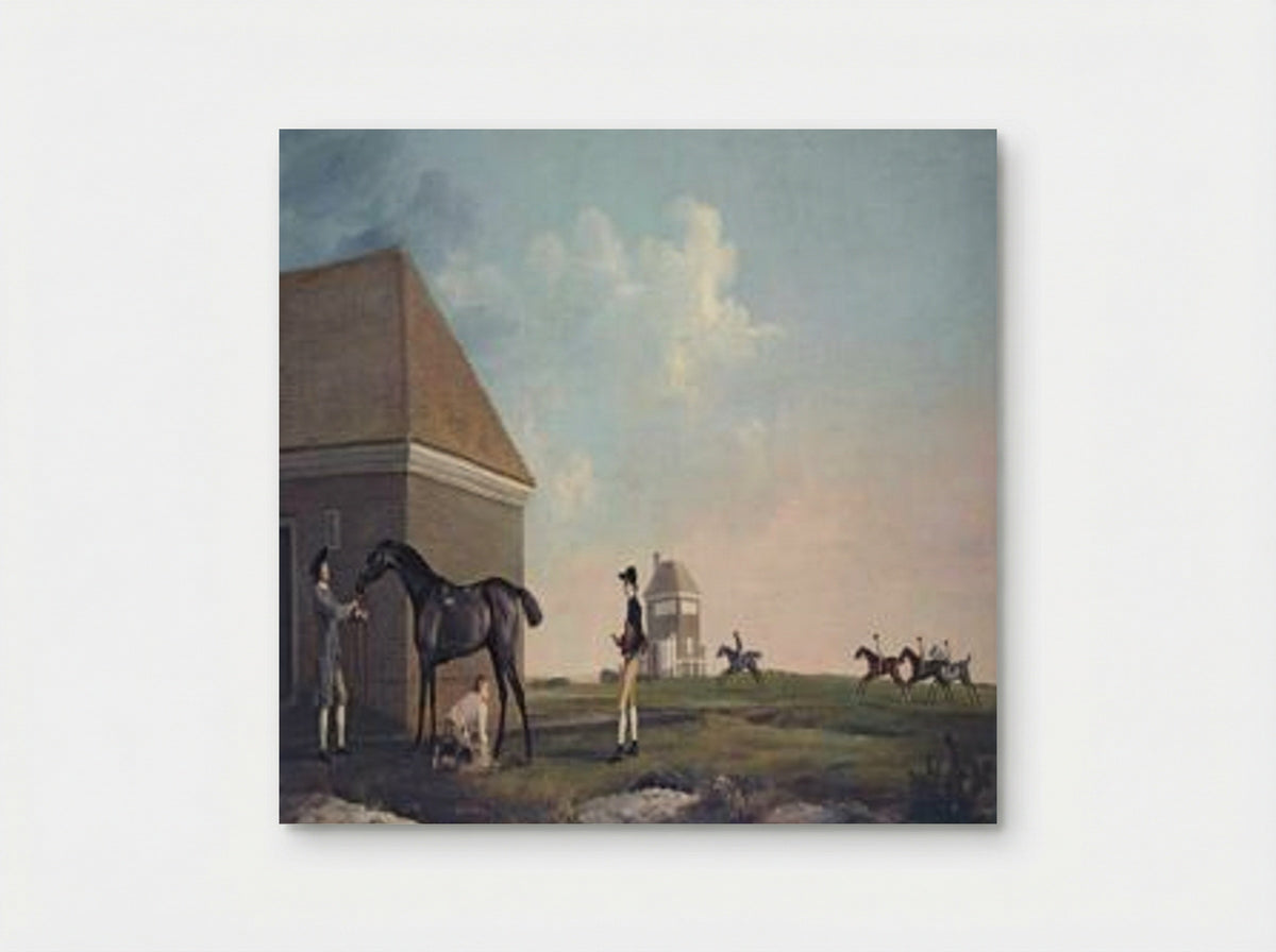 Gimcrack on Newmarket Heath, with a Trainer, a Stable lad, and a Jockey - George Stubbs - Poster