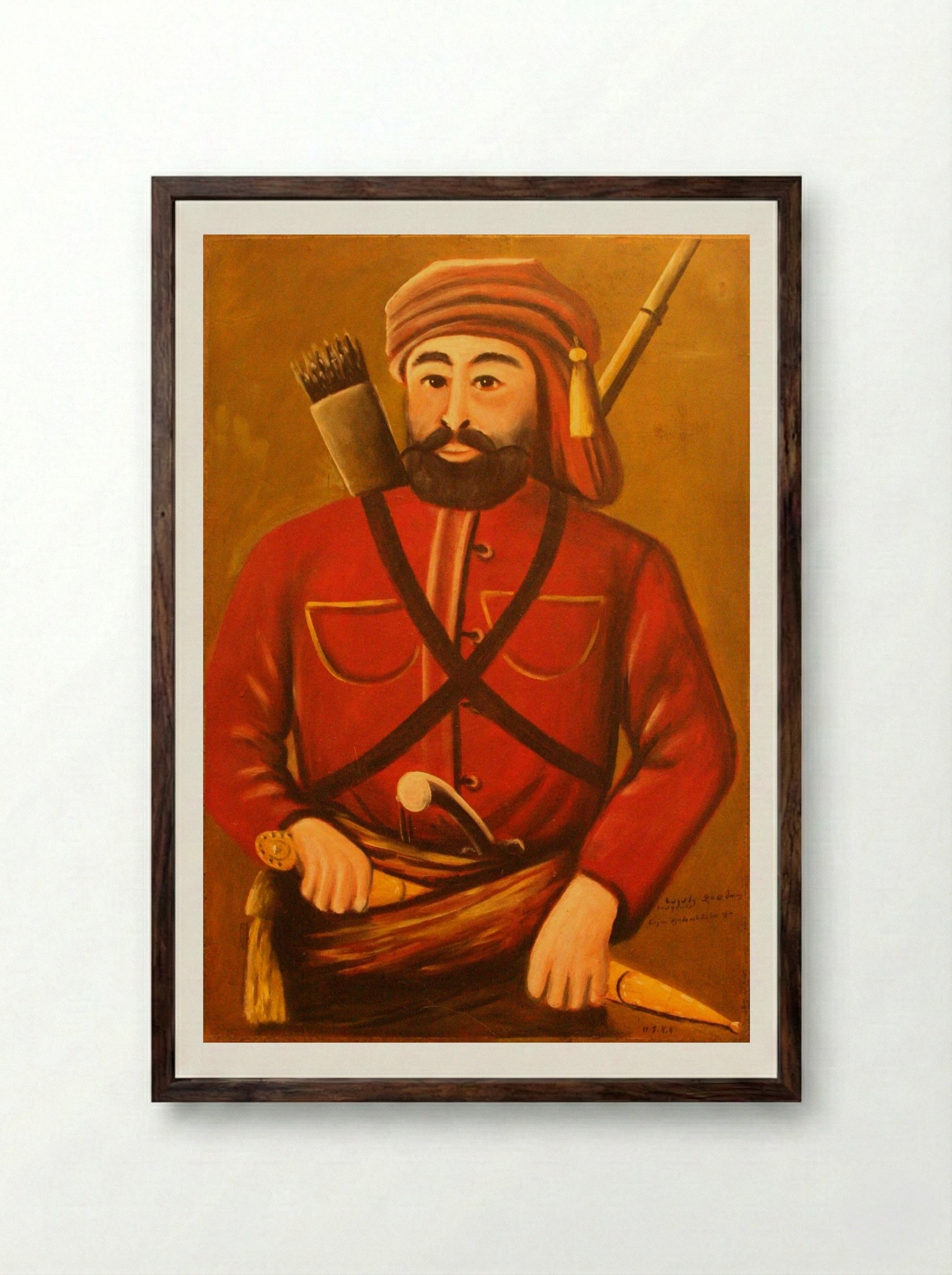 Giorgi Saakadze - Niko Pirosmani - Framed Print Dark Wood