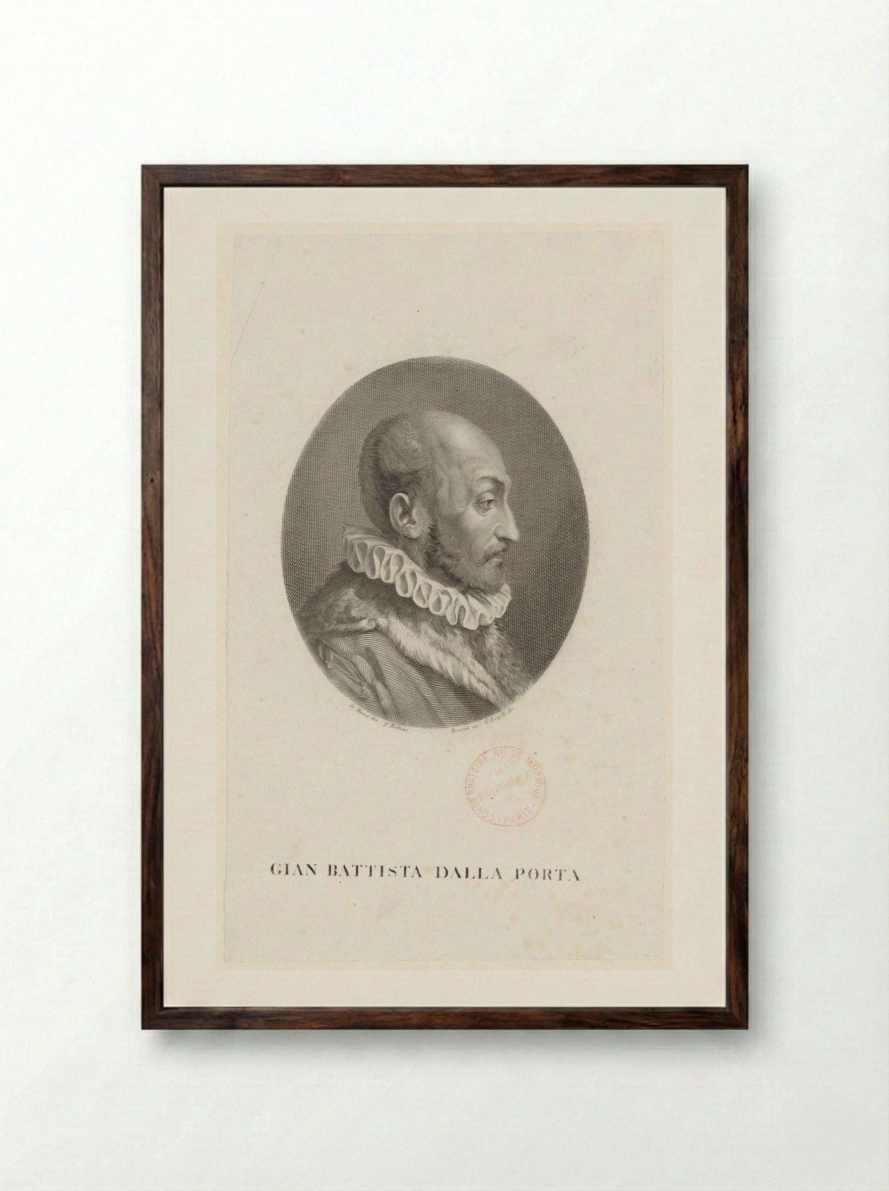 Giovanni Battista della Porta - Pietro Becceni - Framed Print Dark Wood