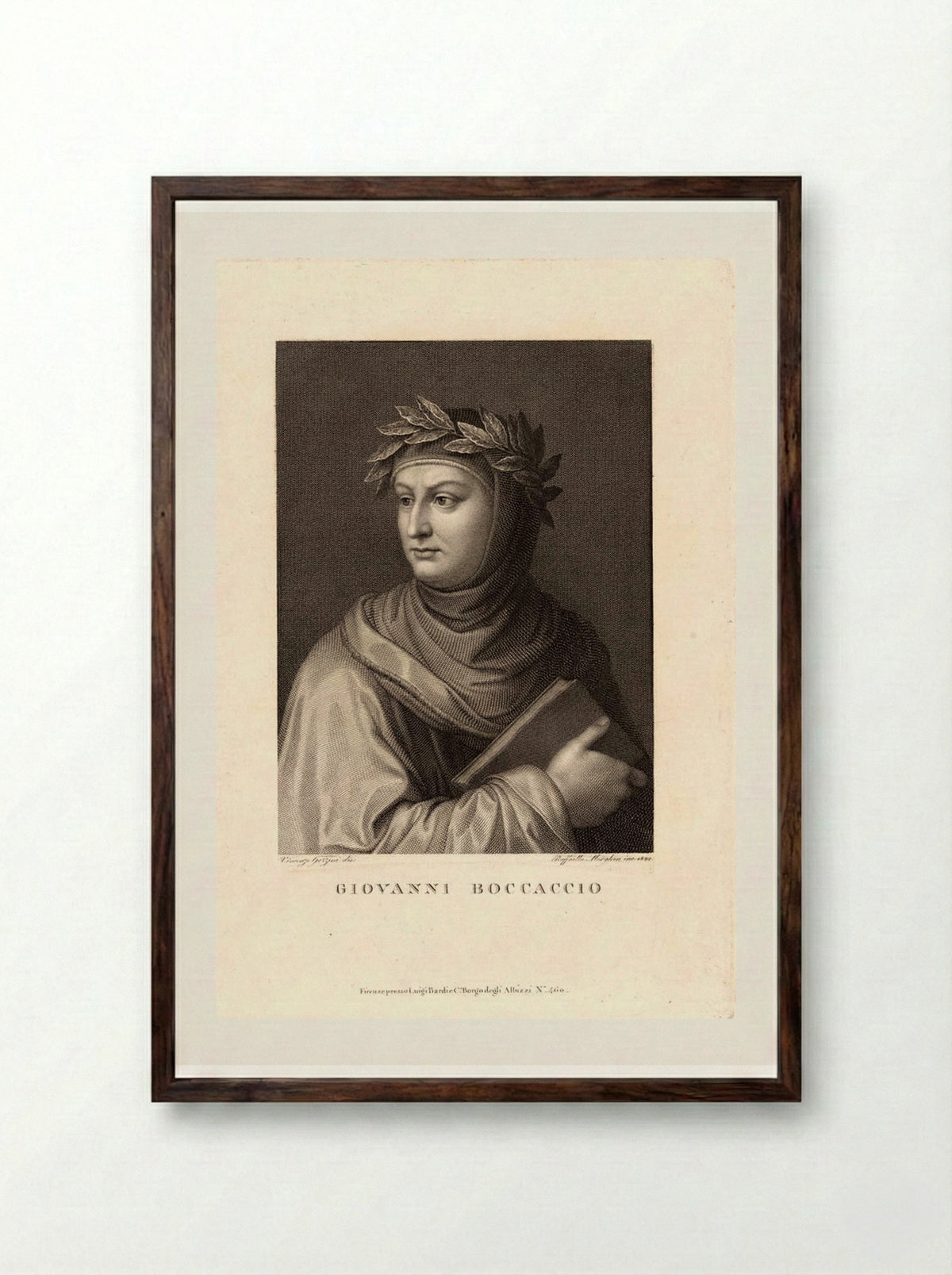 Giovanni Boccaccio - Raffaello Morghen - Framed Print Dark Wood