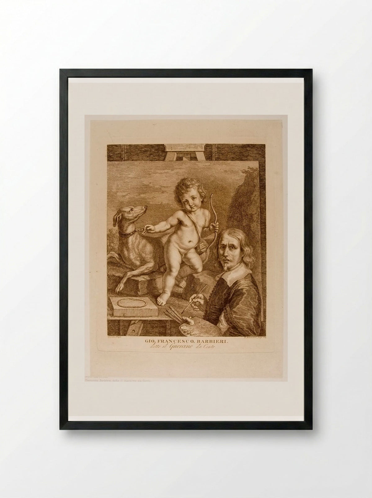 Giovanni Francesco Barbieri, called il Guercino da Cento - Francesco Bartolozzi - Framed Print Black