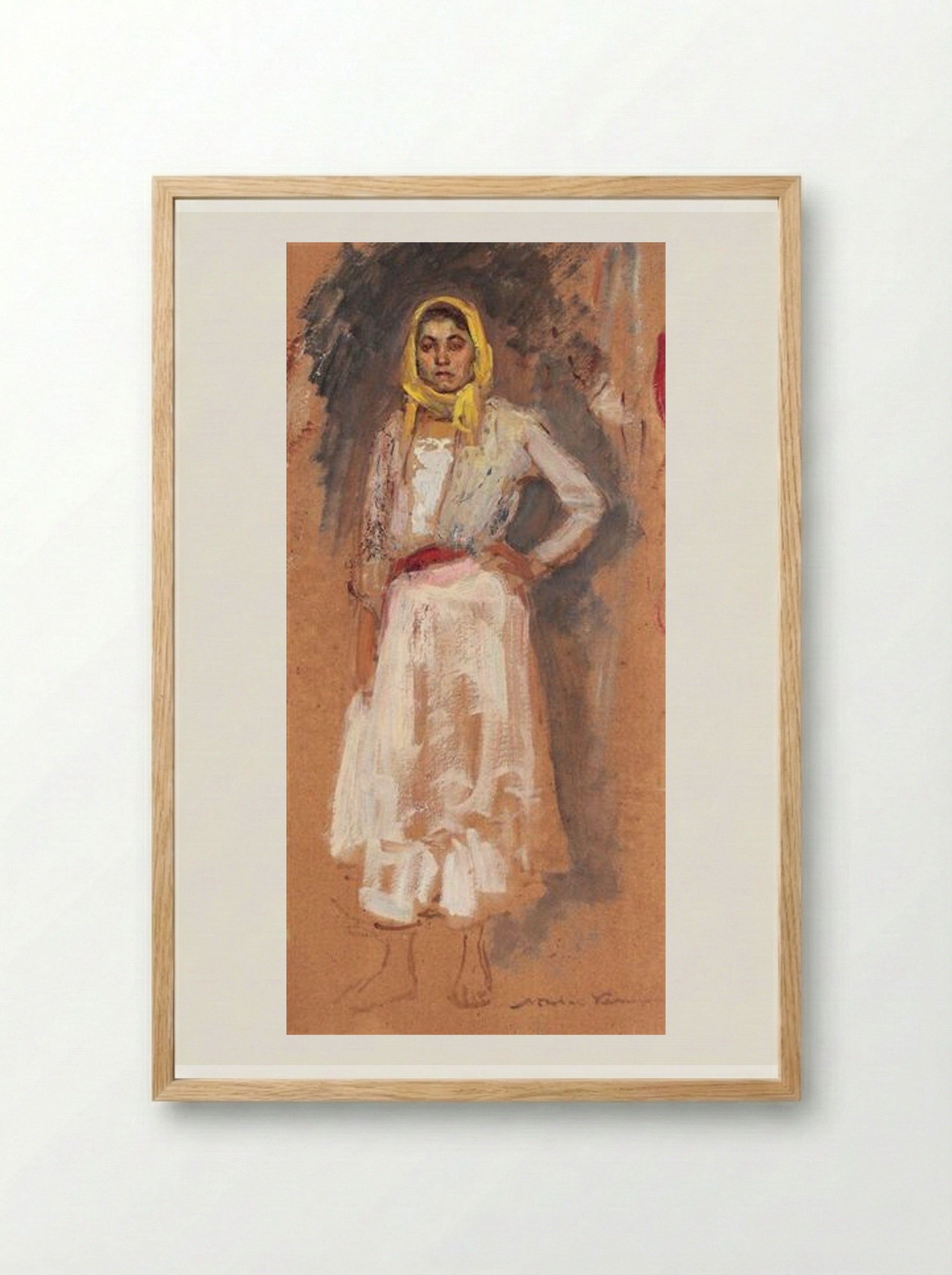 Gipsy Woman - Nicolae Vermont - Framed Print Wood
