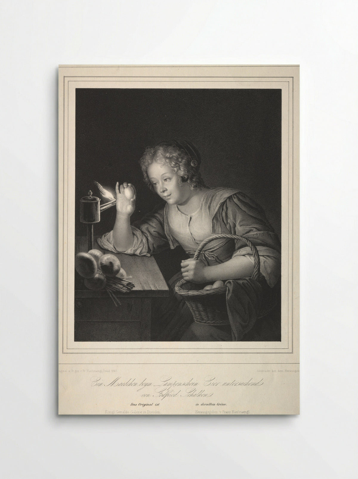 Girl Candling Eggs - Franz Seraph Hanfstaengl - Poster