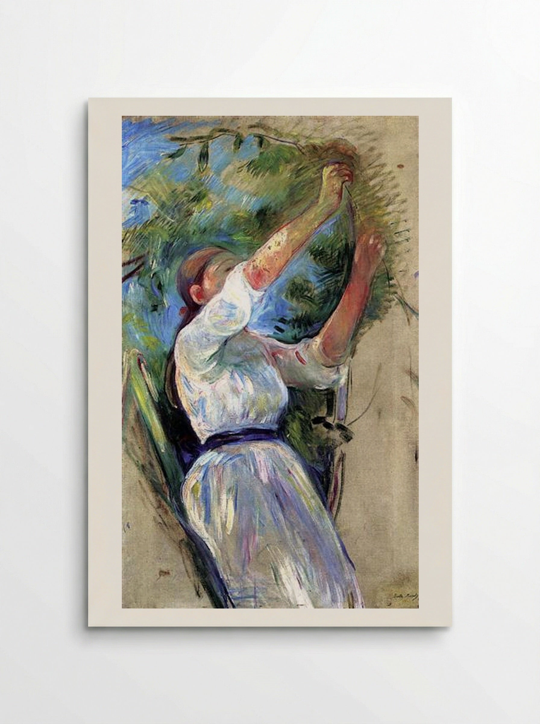 Girl Gathering Cherries - Berthe Morisot - Poster
