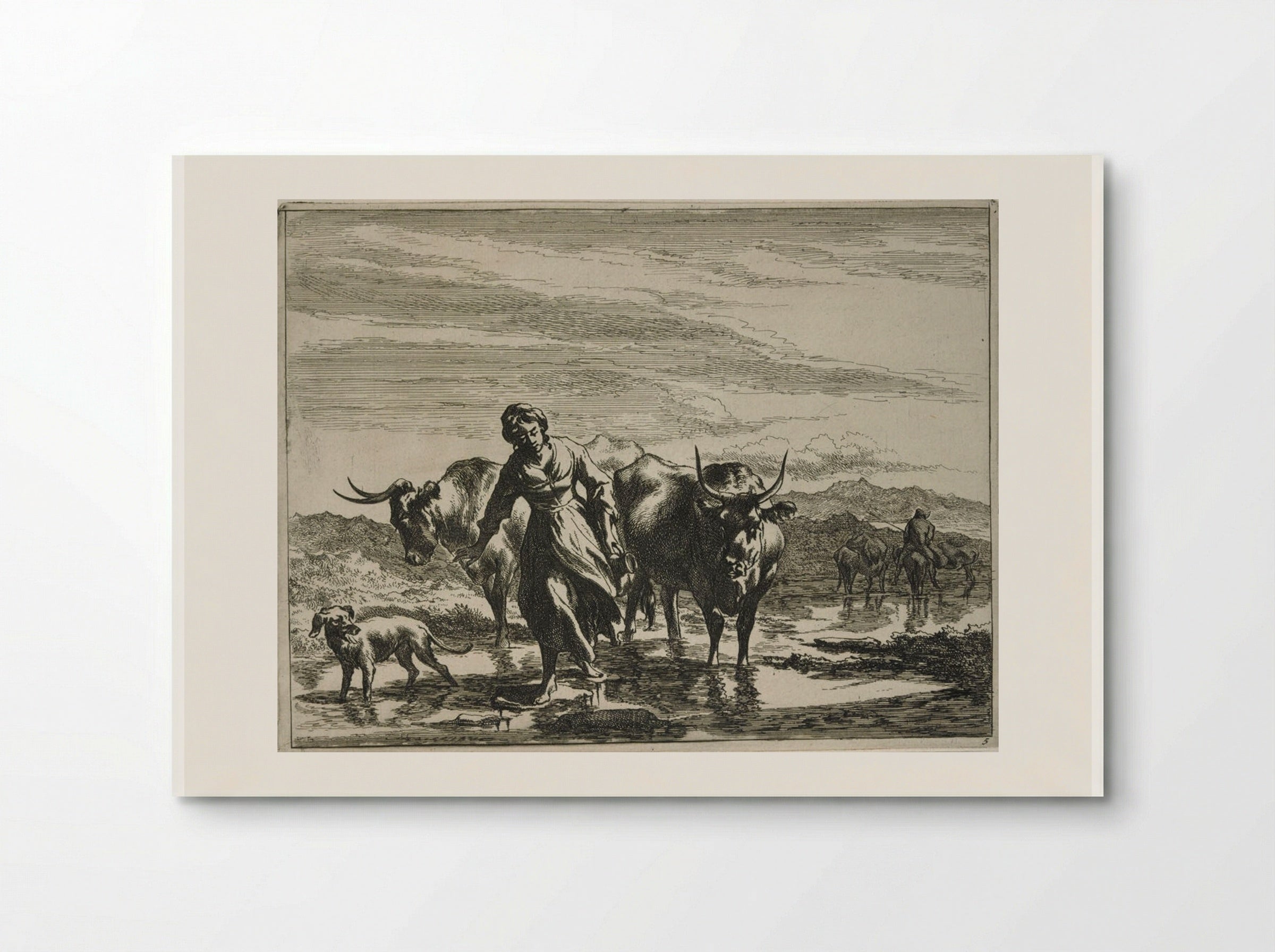 Girl Tripping Over Dry Spots in a Ford - Johannes Visscher - Poster