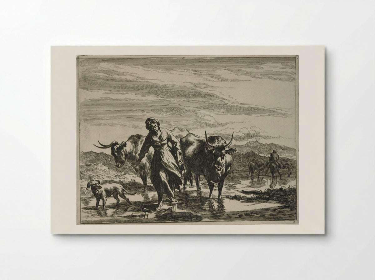 Girl Tripping Over Dry Spots in a Ford - Johannes Visscher - Poster