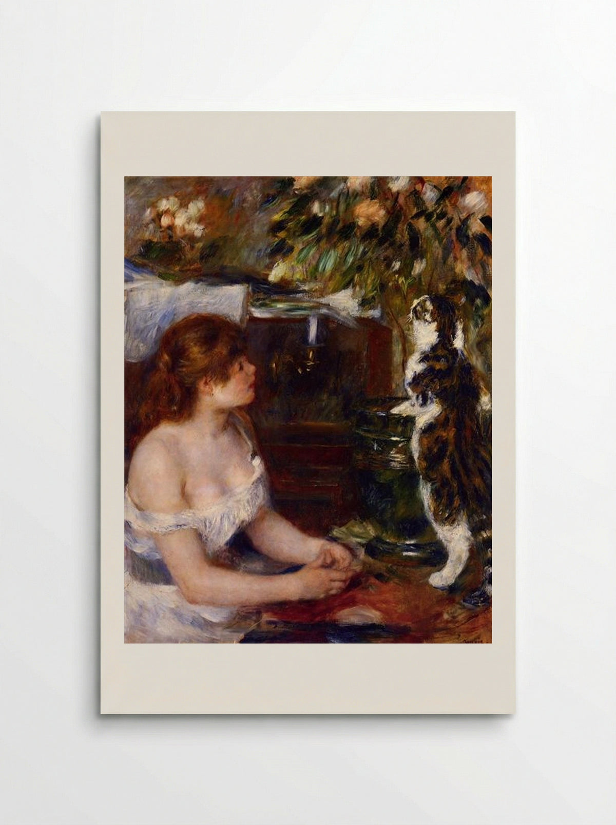 Girl and Cat - Pierre-Auguste Renoir - Poster