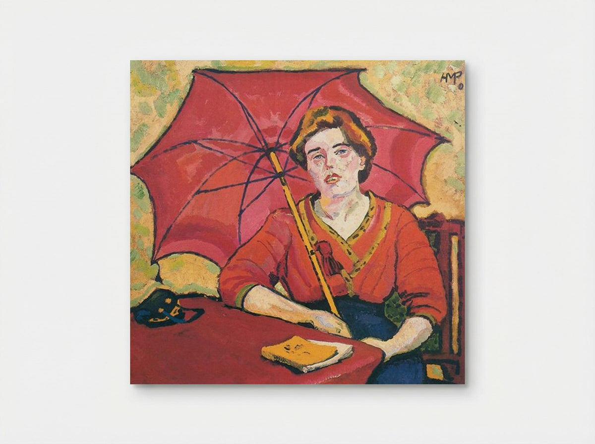 Girl in Red with a Parasol - Max Pechstein - Poster