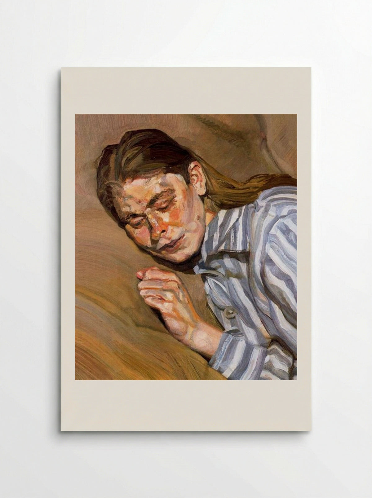 Girl in Striped Nightshirt - Lucian Freud - Poster