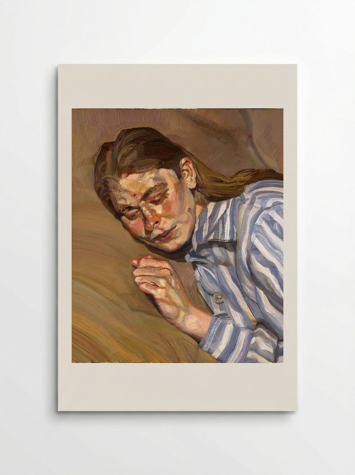 Girl in Striped Nightshirt - Lucian Freud - Poster