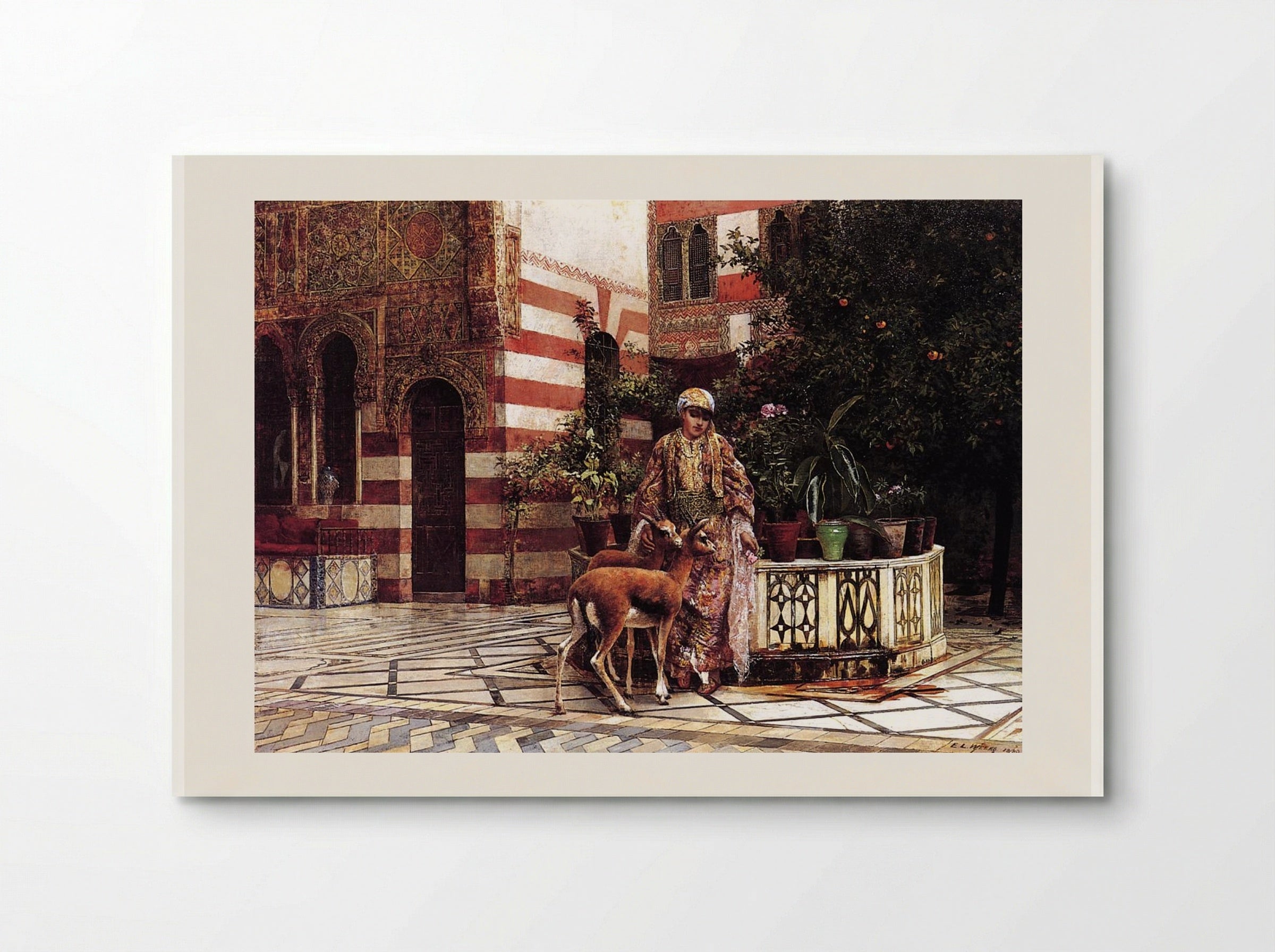 Girl in a Moorish Courtyard - Edwin Lord Weeks - Poster