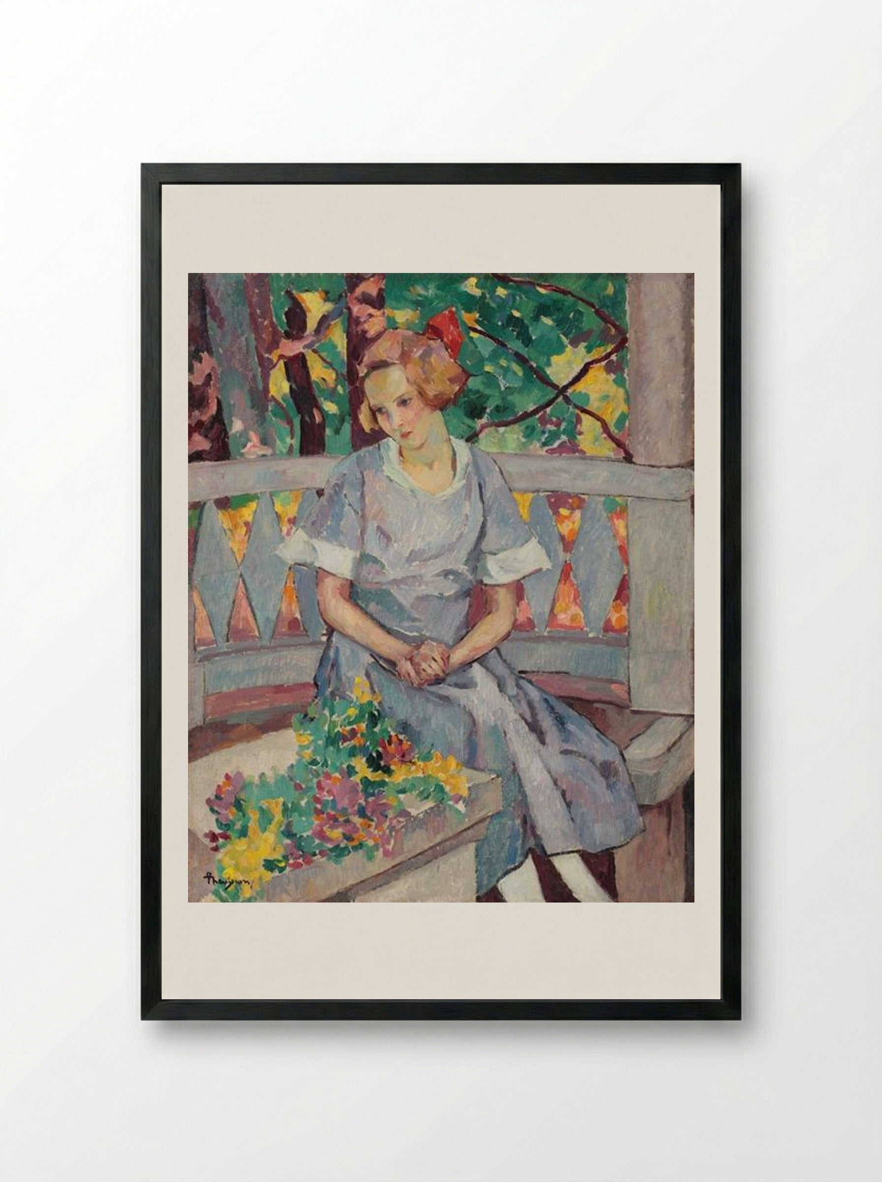 Girl in the Gazebo - Ion Theodorescu-Sion - Framed Print Black