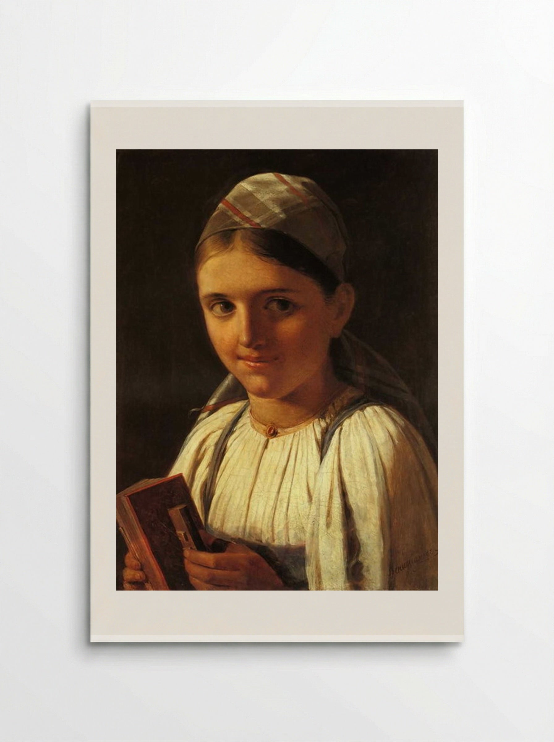 Girl with Accordion - Alexey Venetsianov - Poster