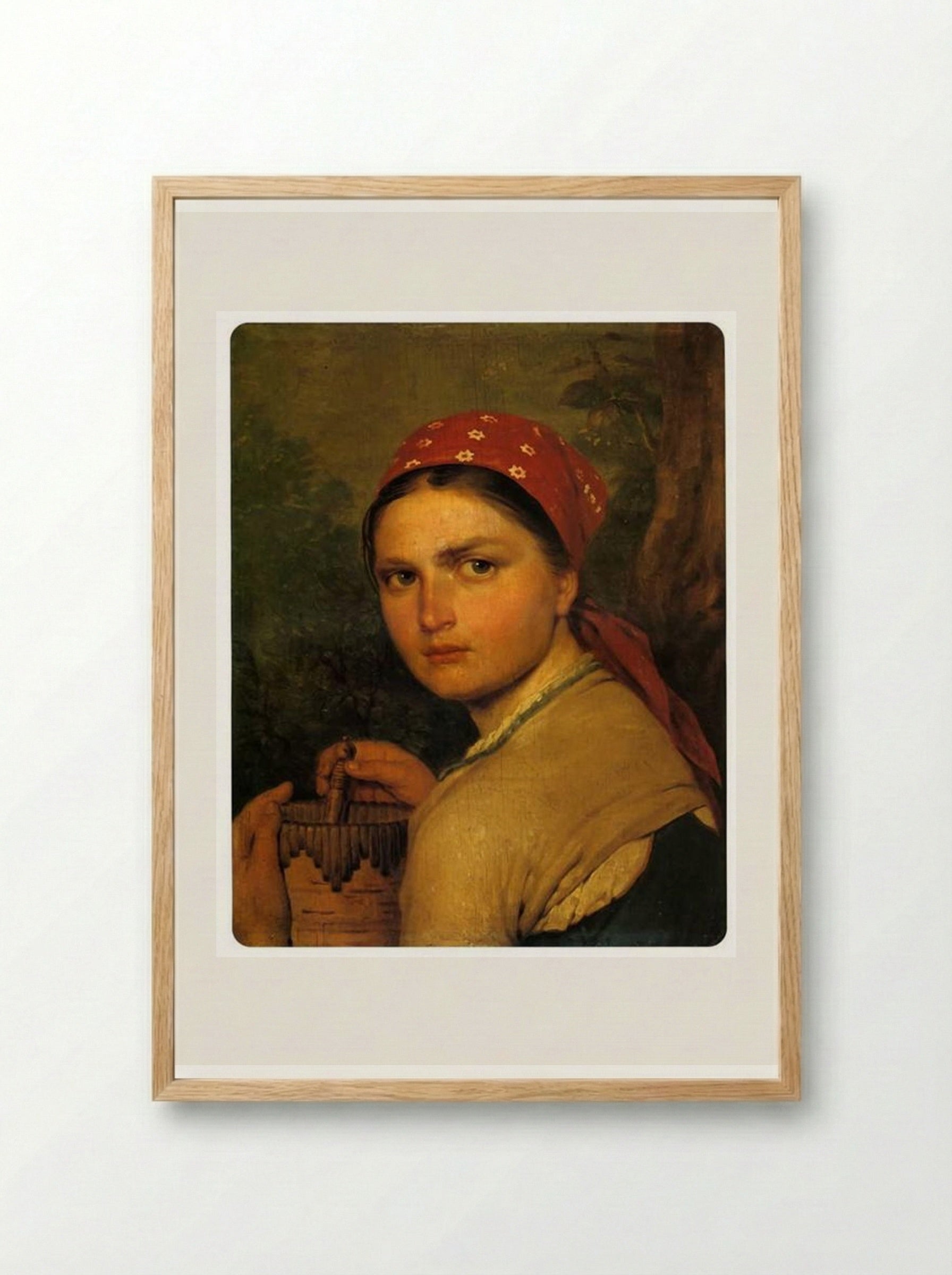 Girl with Burak - Alexey Venetsianov - Framed Print Wood