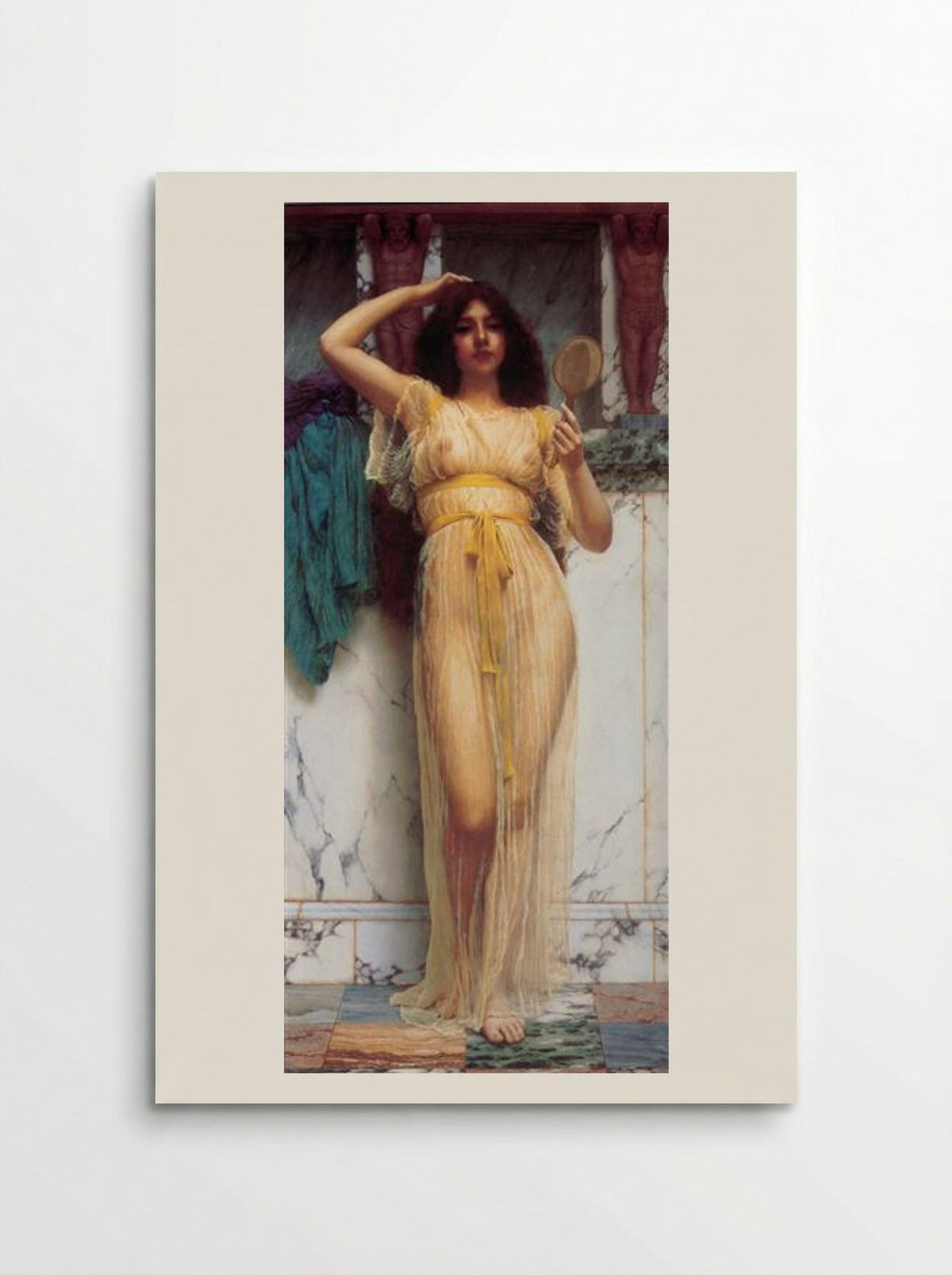 Girl with a Mirror - John William Godward - Poster
