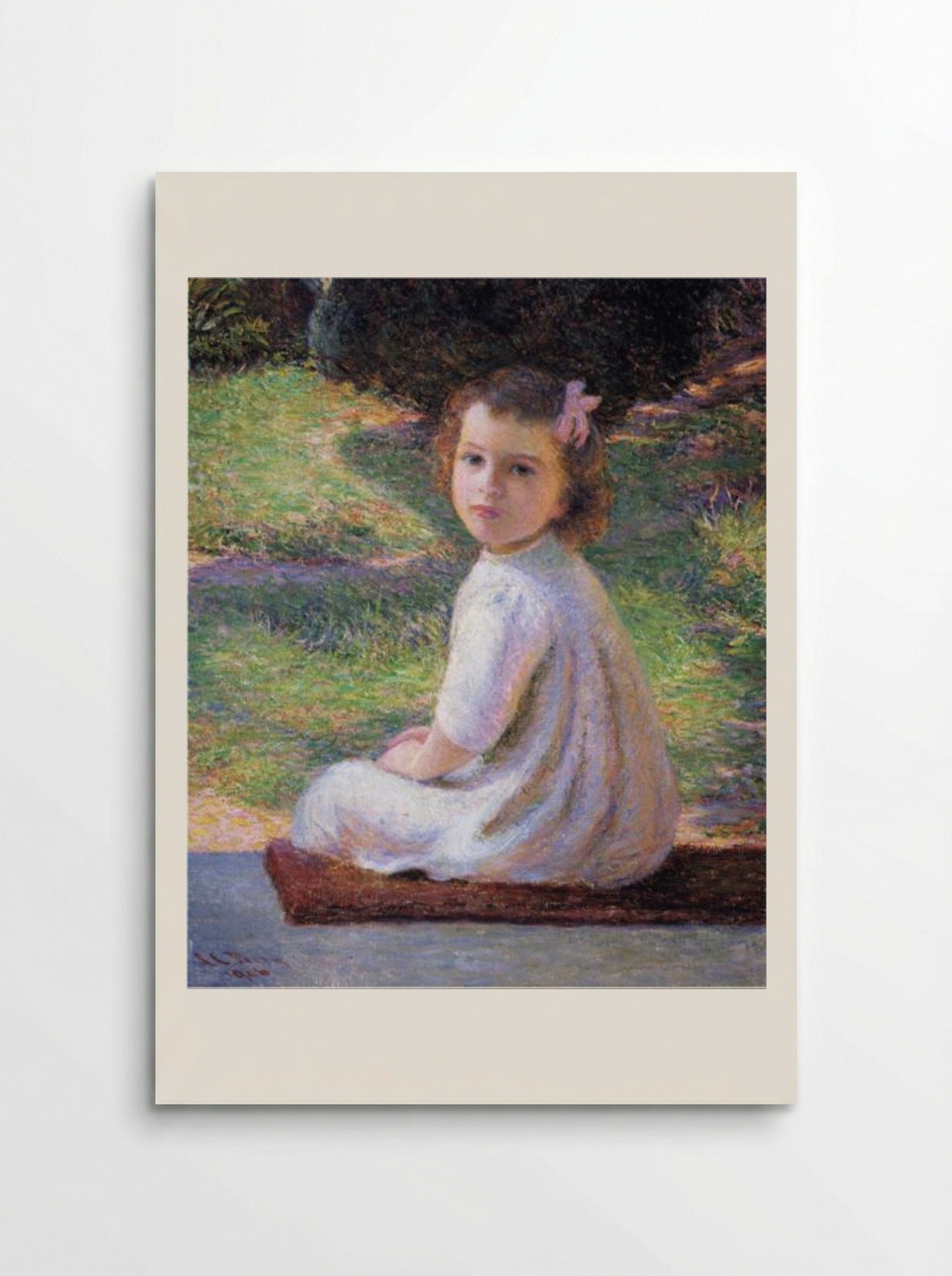 Girl with a Pink Bow - Lilla Cabot Perry - Poster