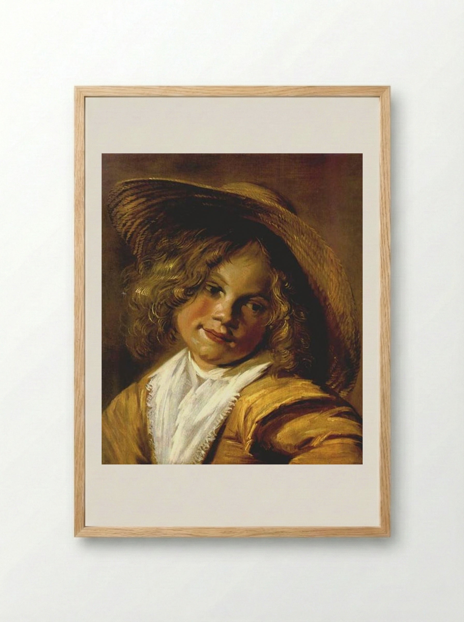 Girl with a Straw Hat - Judith Leyster - Framed Print Wood