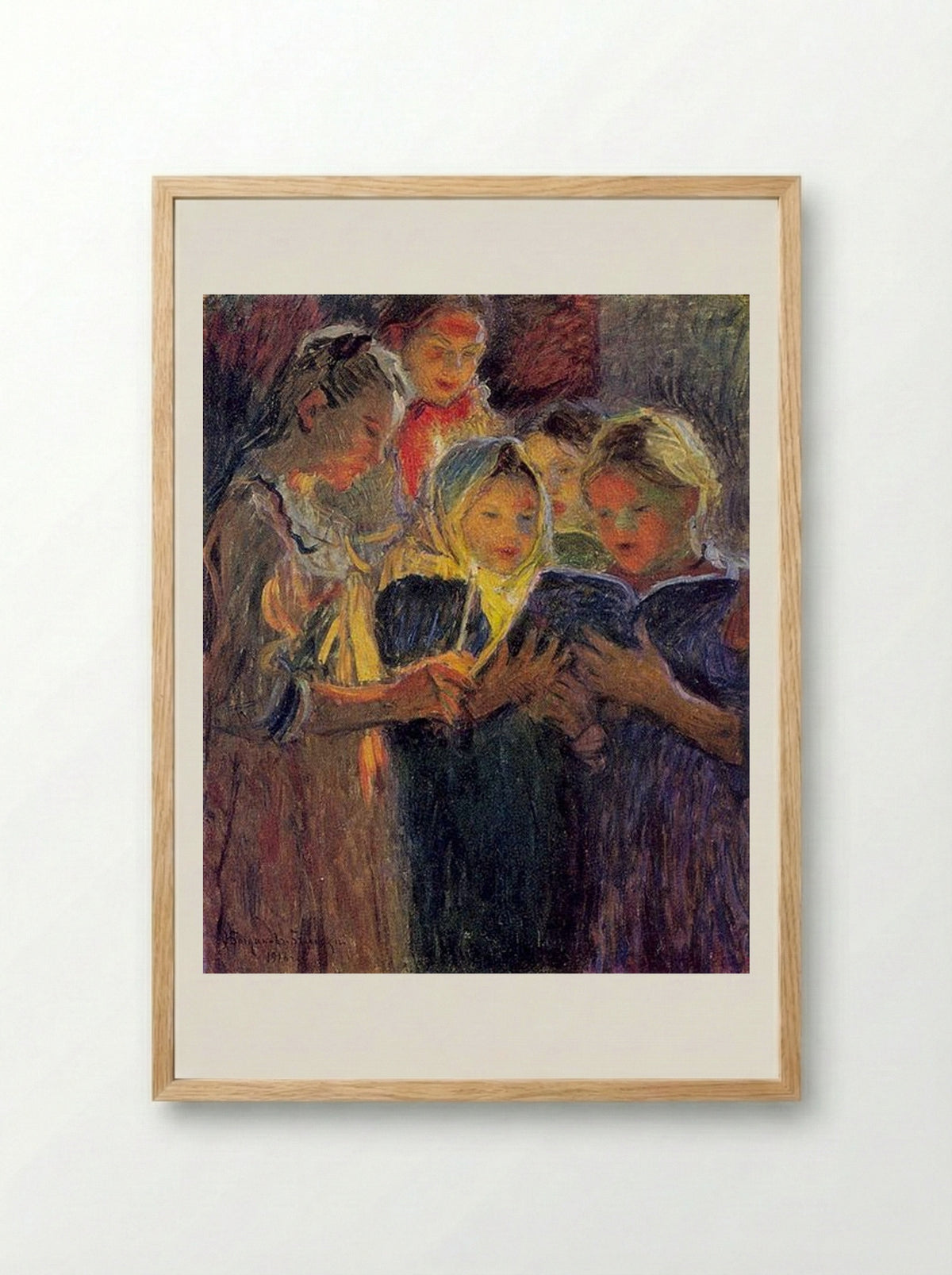 Girls Chorus - Nikolay Bogdanov-Belsky - Framed Print Wood