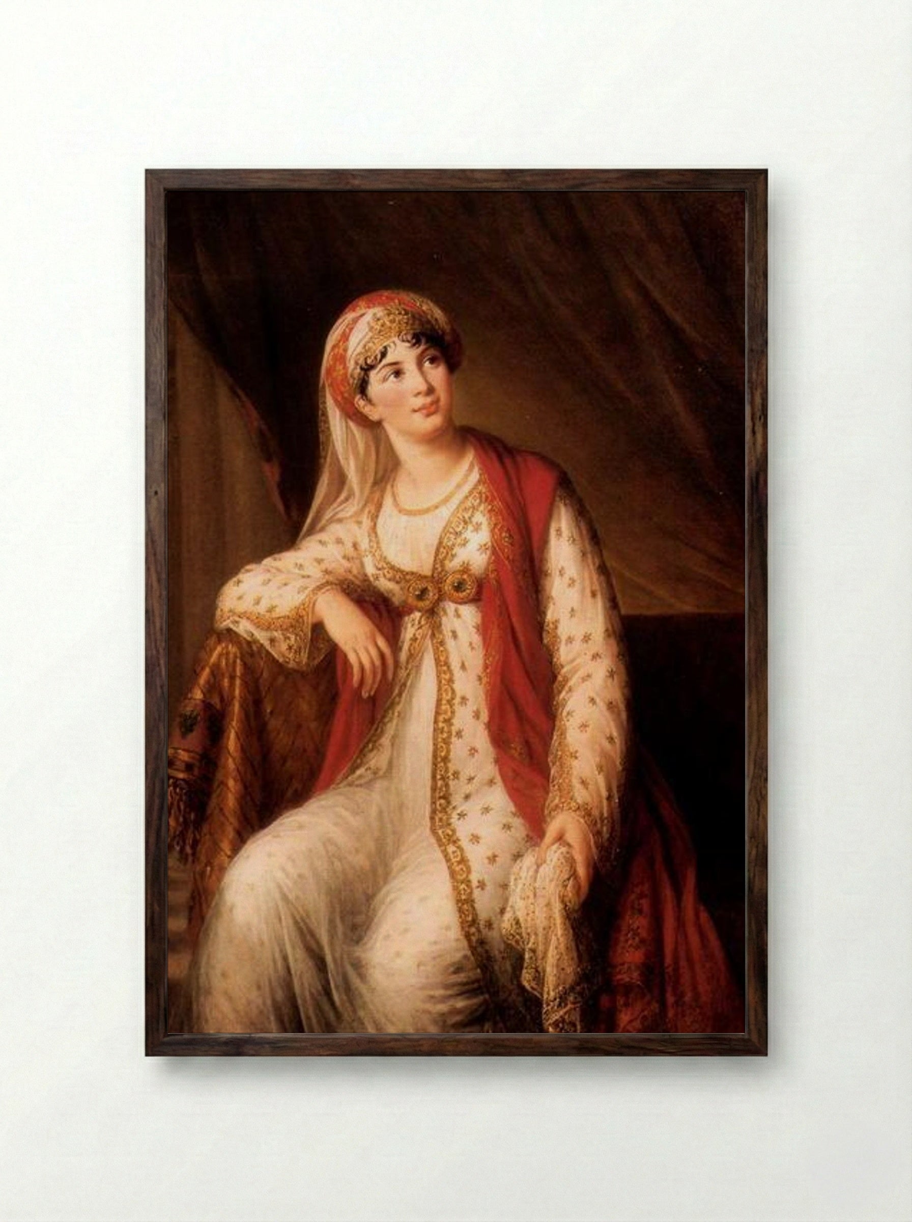 Giuseppina Grassini in the role of Zaire - Louise Elisabeth Vigée Le Brun - Framed Print Dark Wood