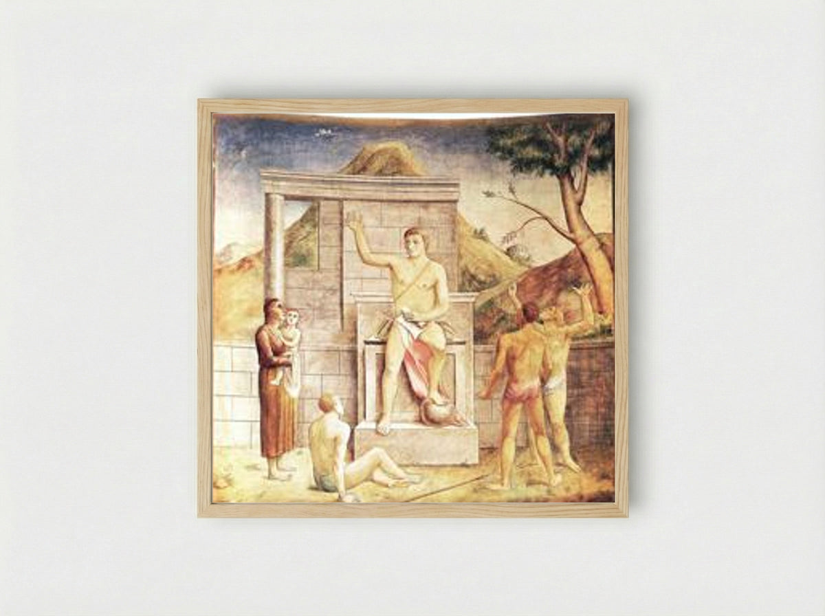 Giustiniano libera lo schiavo - Carlo Carrà - Framed Print Wood
