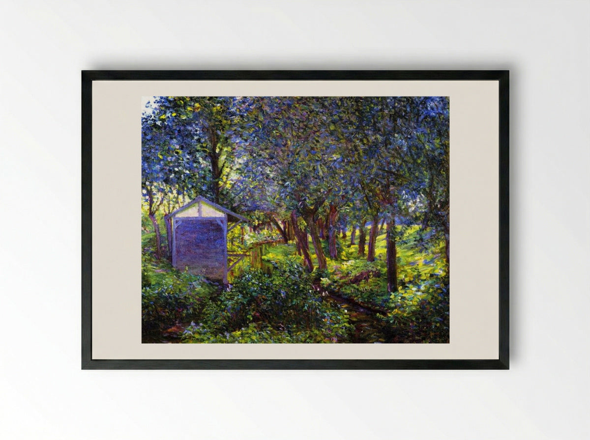 Giverny Landscape, in Monet's Garden - Lilla Cabot Perry - Framed Print Black