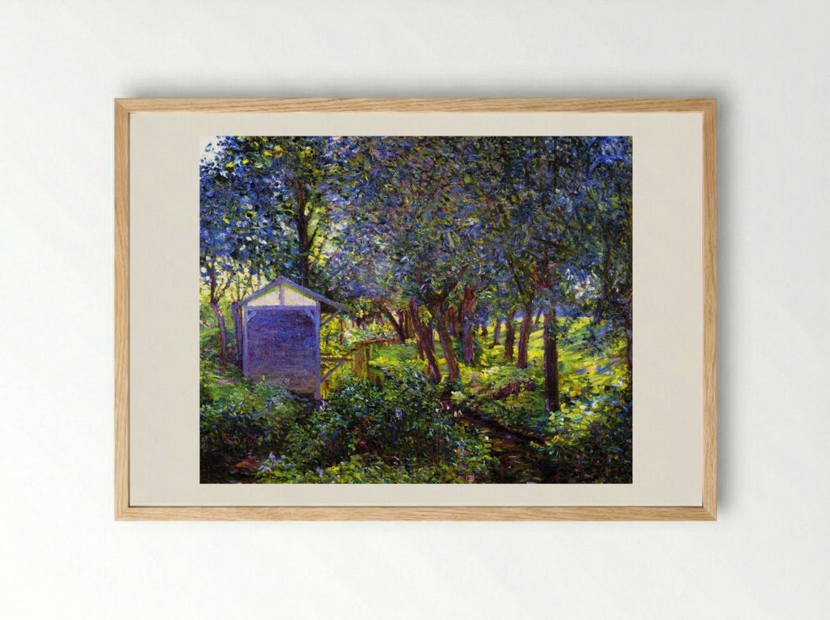 Giverny Landscape, in Monet's Garden - Lilla Cabot Perry - Framed Print Wood