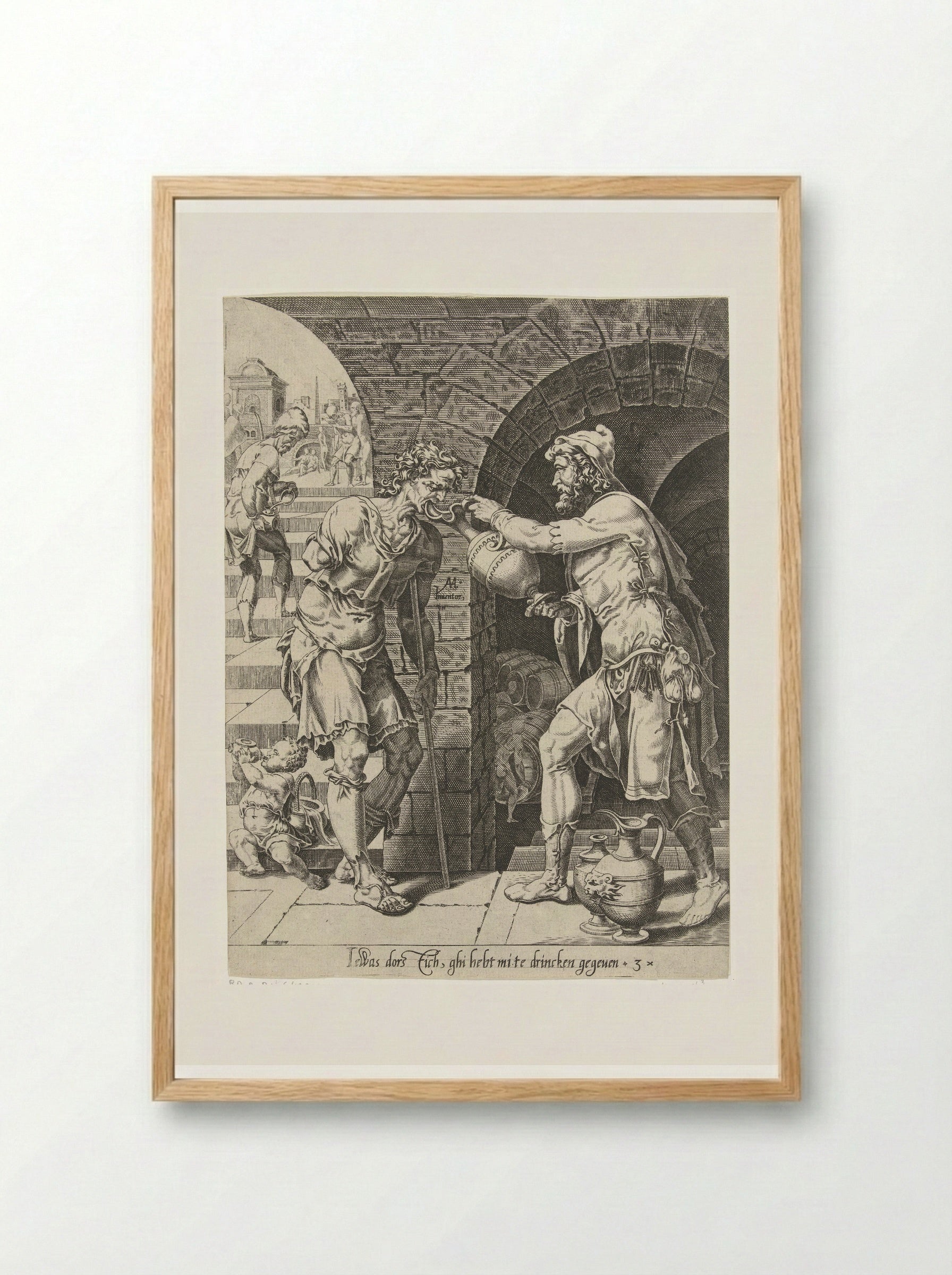 Giving Drink to the Thirsty - Dirck Volckertsz. Coornhert - Framed Print Wood