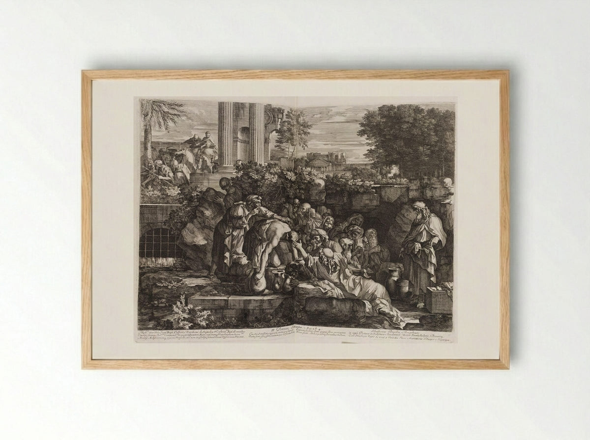 Giving Drink to the Thirsty - Sébastien Bourdon - Framed Print Wood