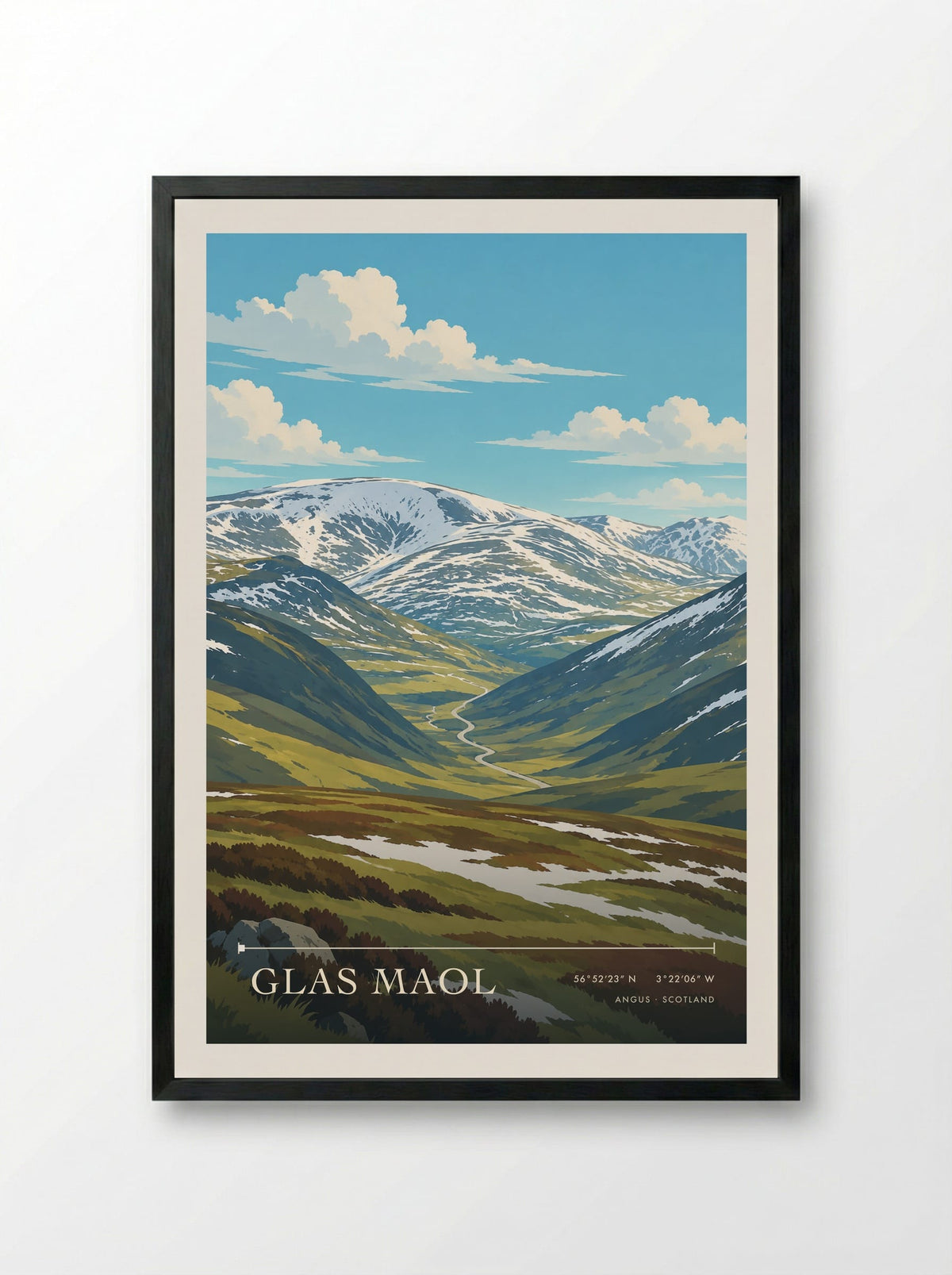 Glas Maol, Angus | Travel Poster - Framed Print Black