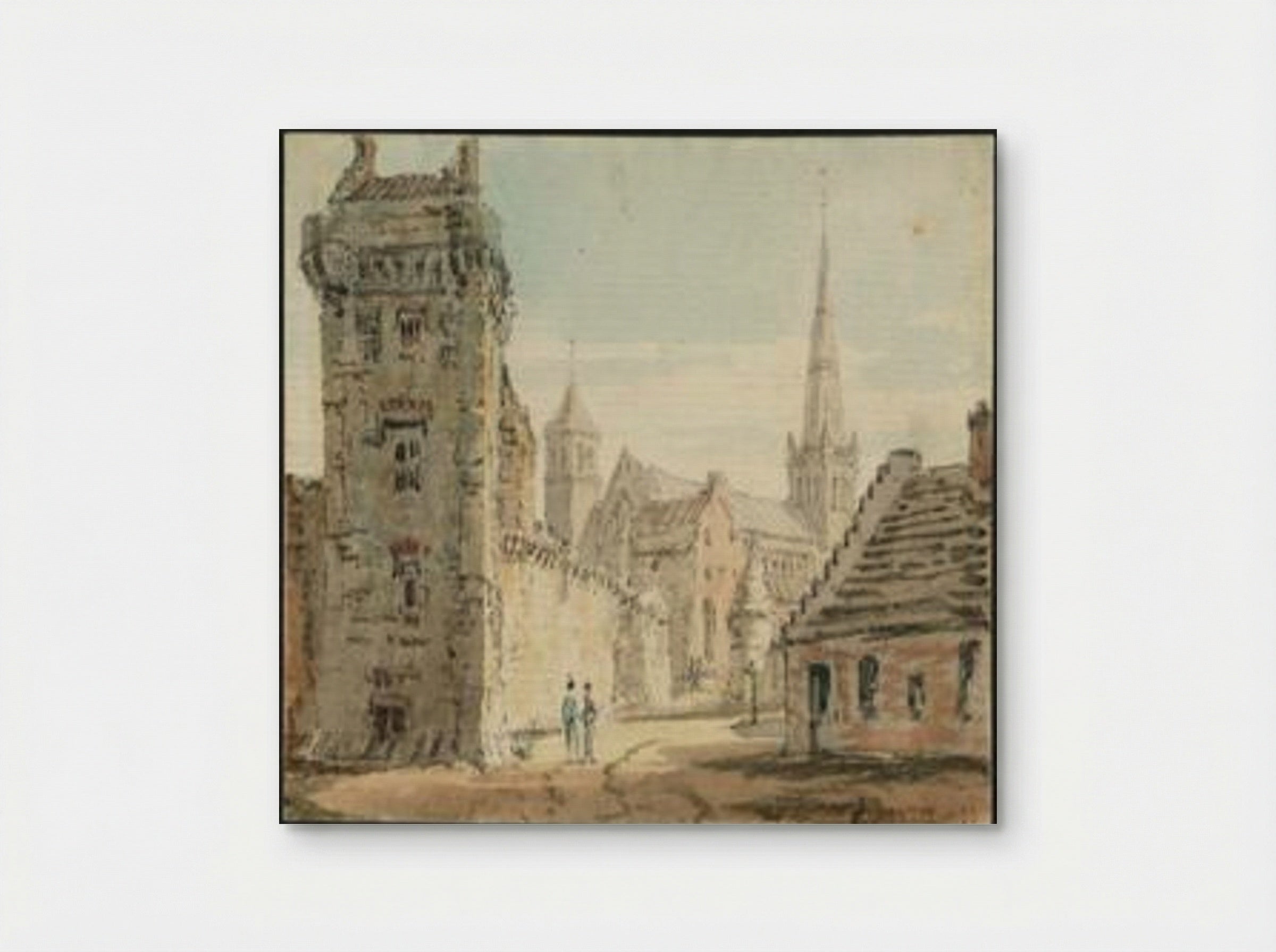 Glasgow High Street, Looking towards the Cathedral - Thomas Girtin - Poster