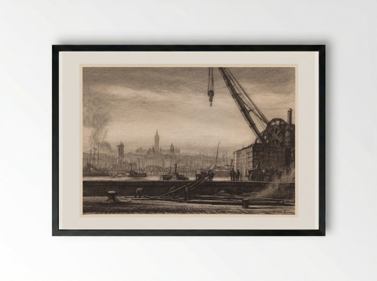 Glasgow University - Muirhead Bone - Framed Print Black