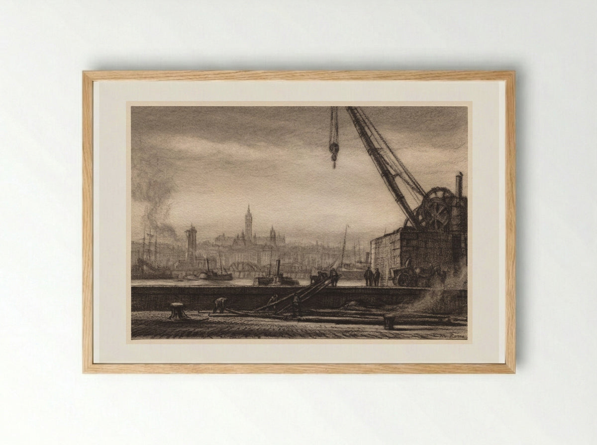 Glasgow University - Muirhead Bone - Framed Print Wood