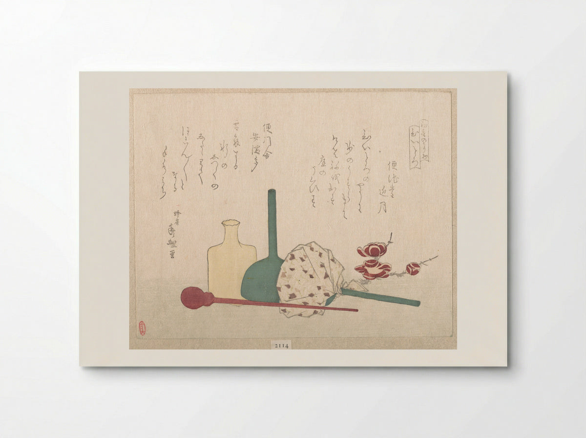 Glass-Wares with Plum Blossoms - Hachifusa Shūri - Poster