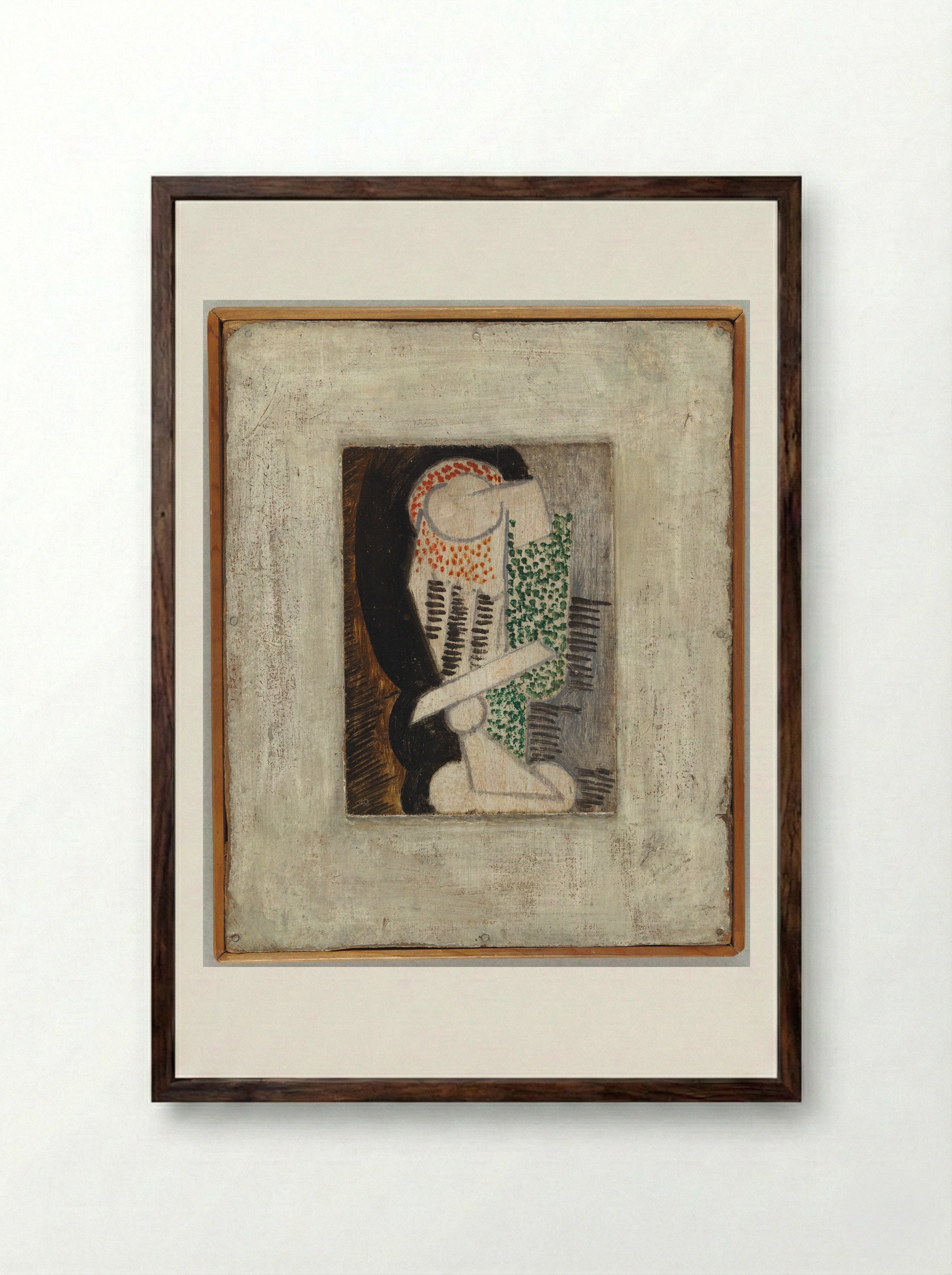 Glass of Absinthe and Cigarette - Pablo Picasso - Framed Print Dark Wood