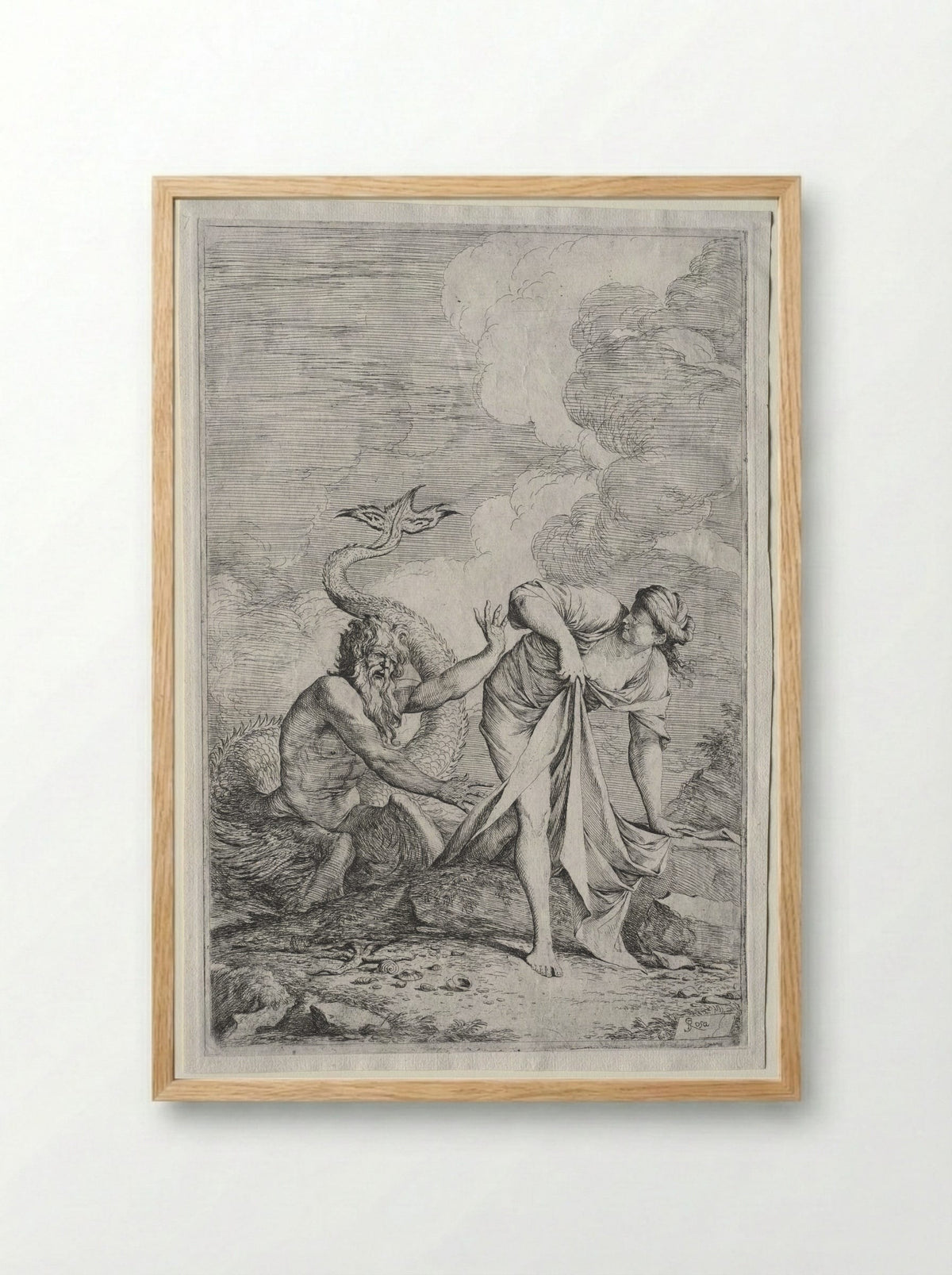 Glaucus and Scylla - Salvator Rosa - Framed Print Wood